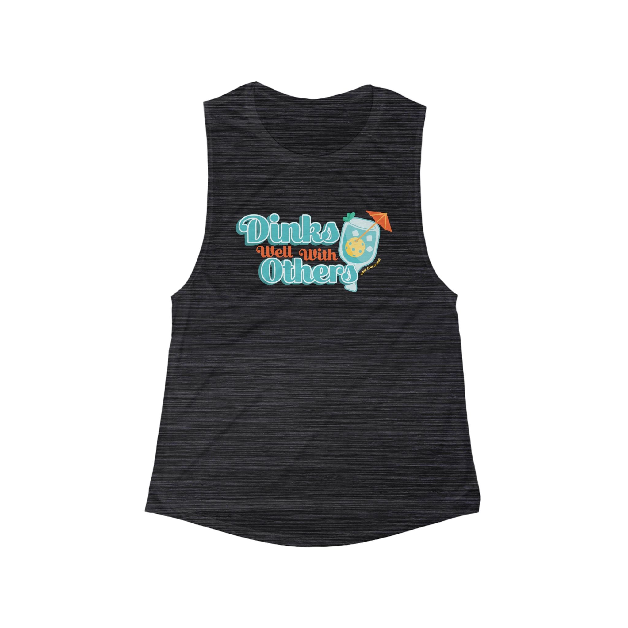 “Dinks Well With Others” Women’s Flow Tank Top – Pickleball Lifestyle Shirt