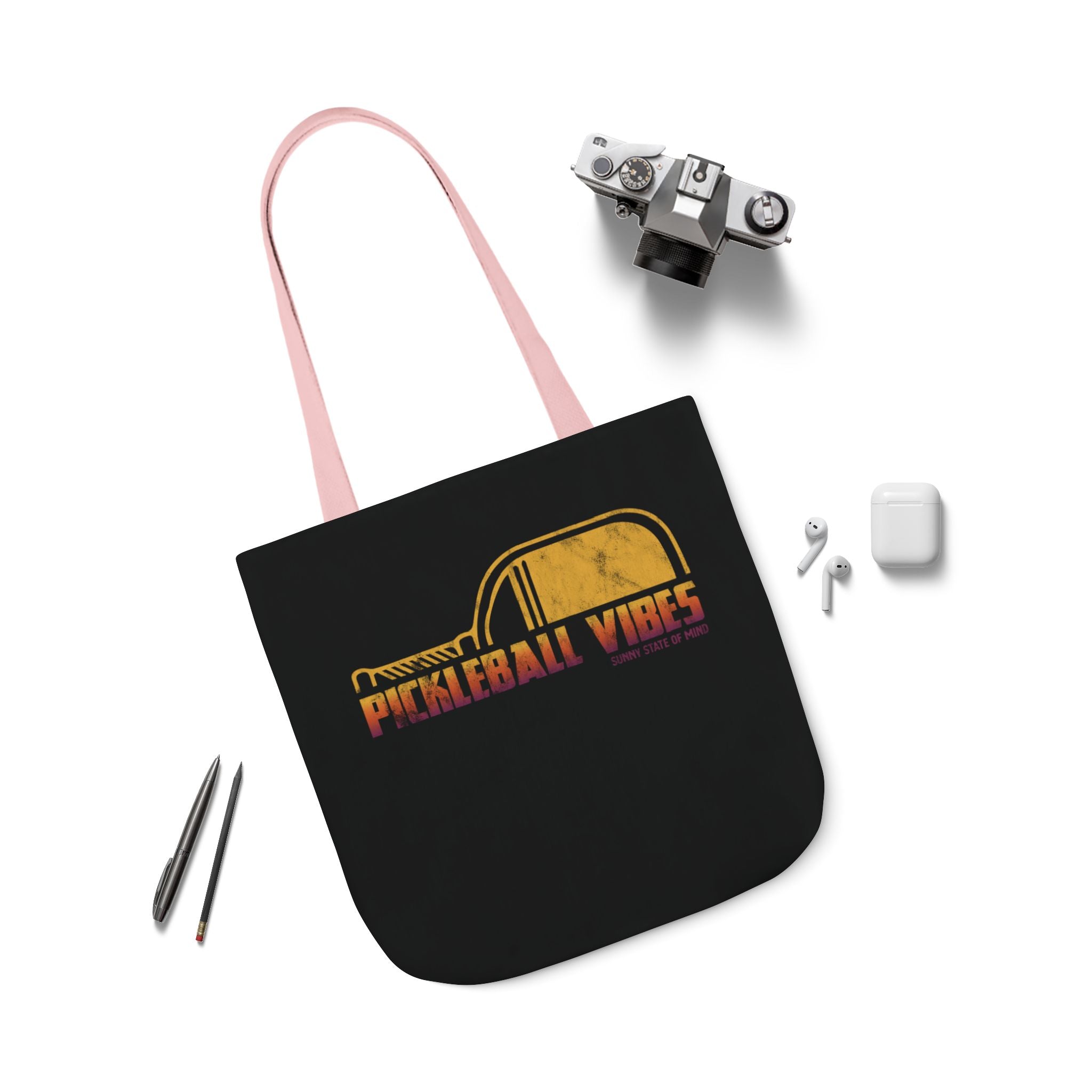 Pickleball Vibes Vintage Faded Canvas Tote