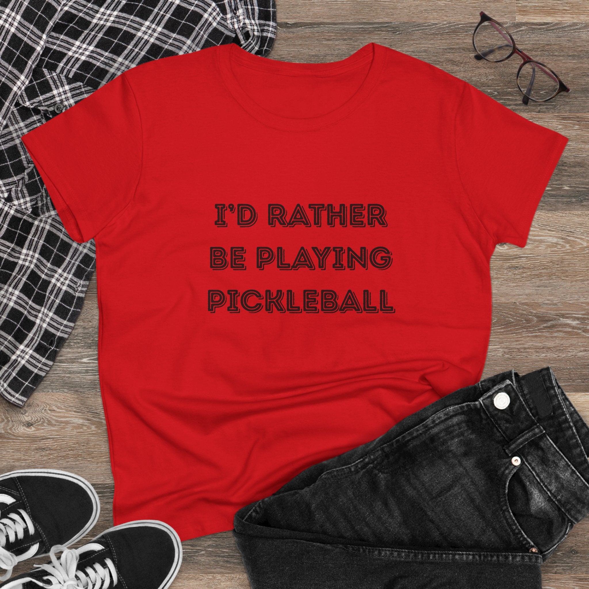 I'd Rather Be Playing Pickleball Women's Midweight Cotton Shirt