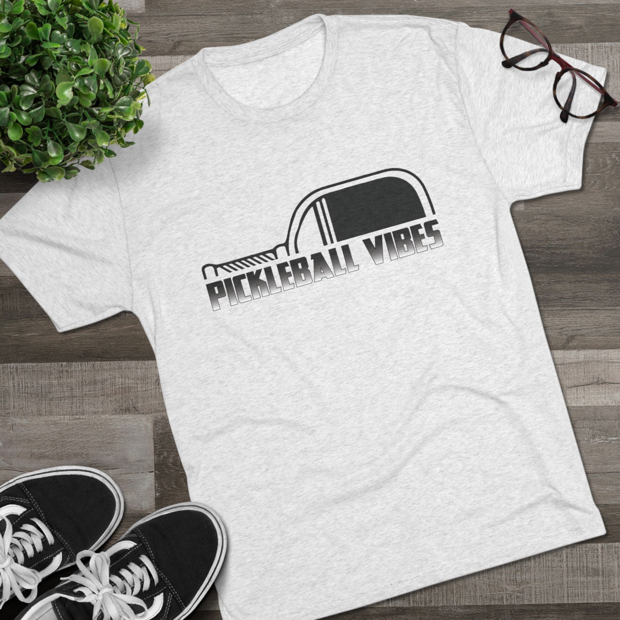 Pickleball Vibes – Retro Black Edition Unisex Tri-Blend Tee