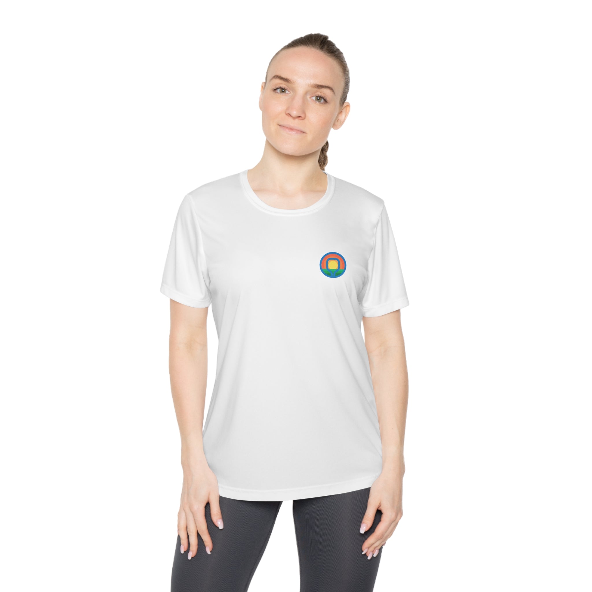 Sunny State of Mind Moisture-Wicking Active Tee for Women - White