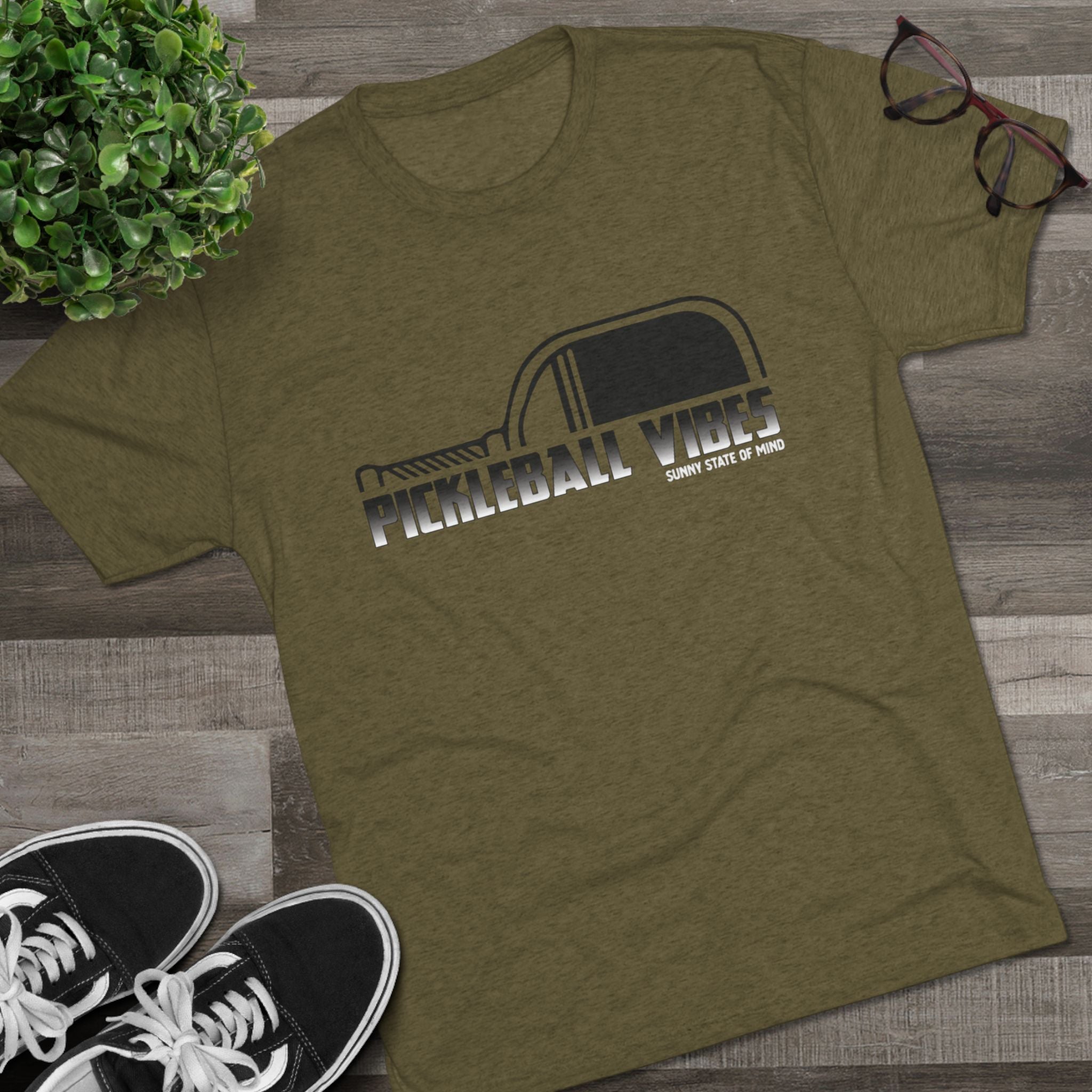 Pickleball Vibes – Retro Black Edition Unisex Tri-Blend Tee