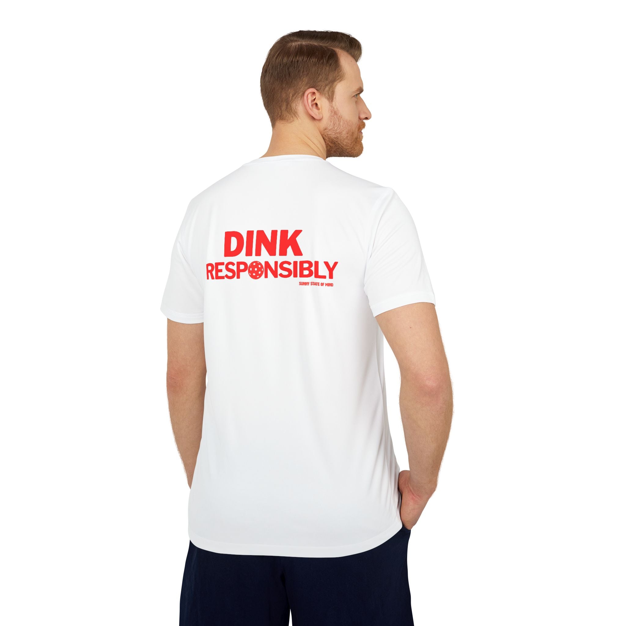 Dink Responsibly Unisex Sport T-Shirt – Sunny State of Mind Pickleball