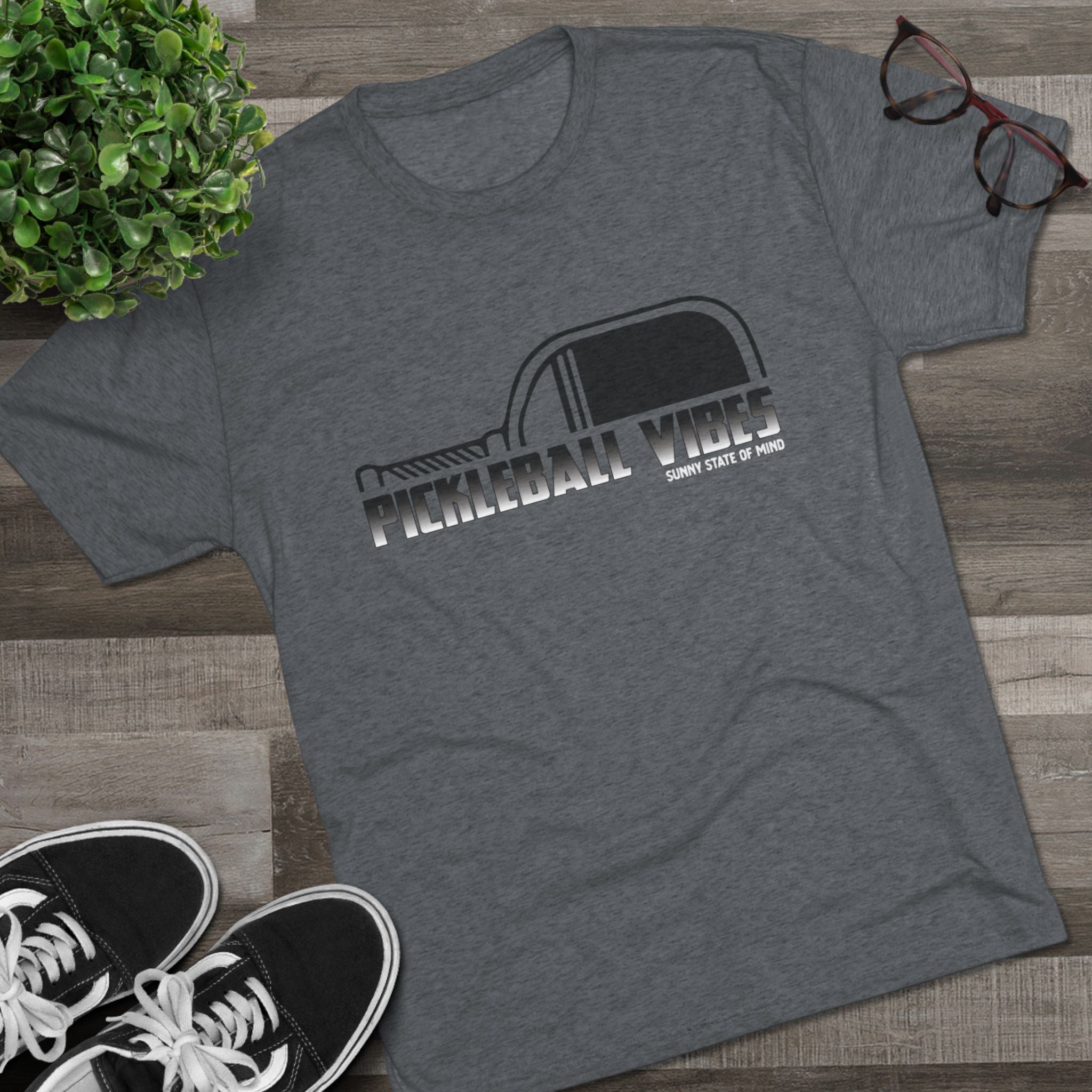 Pickleball Vibes – Retro Black Edition Unisex Tri-Blend Tee