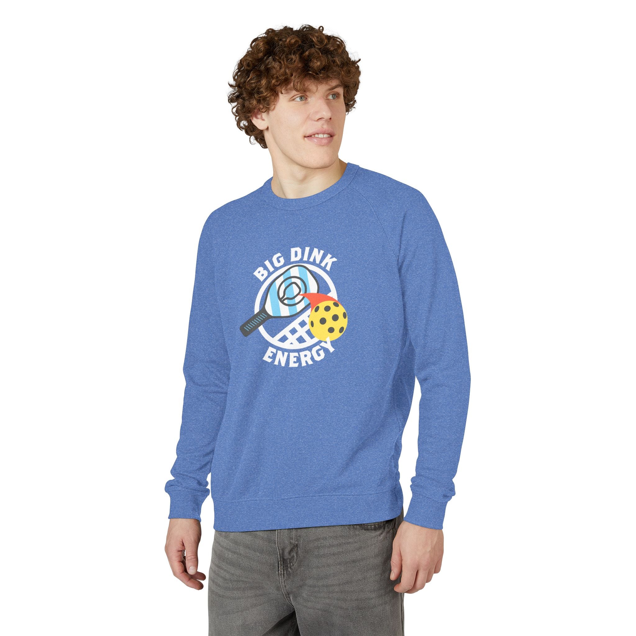 Big Dink Energy™ Pickleball Crewneck – Carolina Blue Paddle Graphic | Unisex French Terry Sweatshirt