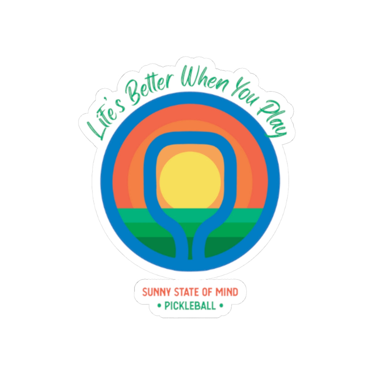 Life's Better When You Play Pickleball Kiss-Cut Stickers, Fun Laptop Decals, Colorful Sport Stickers, Playful Decor, Perfect Gift for Athletes