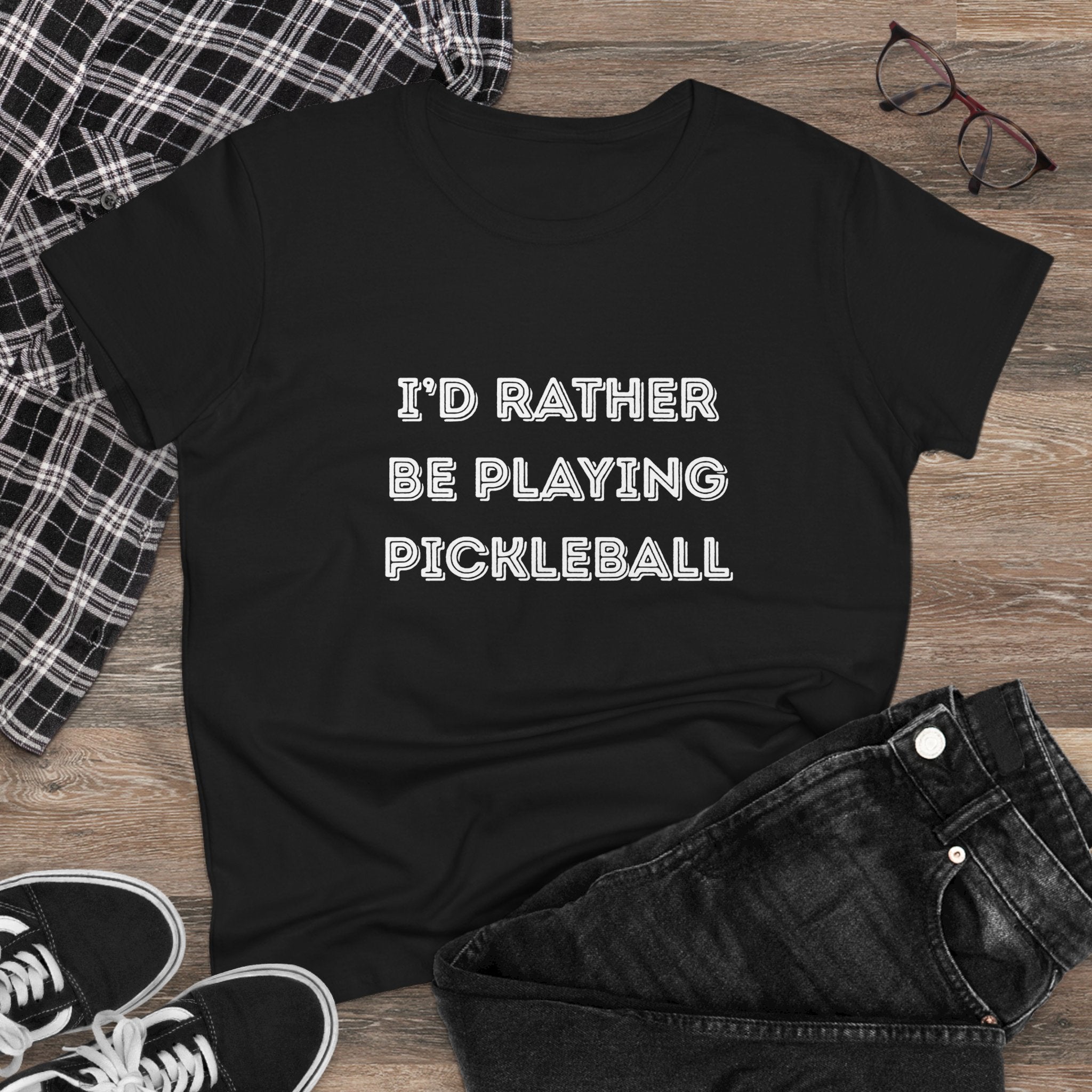 I'd Rather Be Playing Pickleball Women's Midweight Cotton Shirt