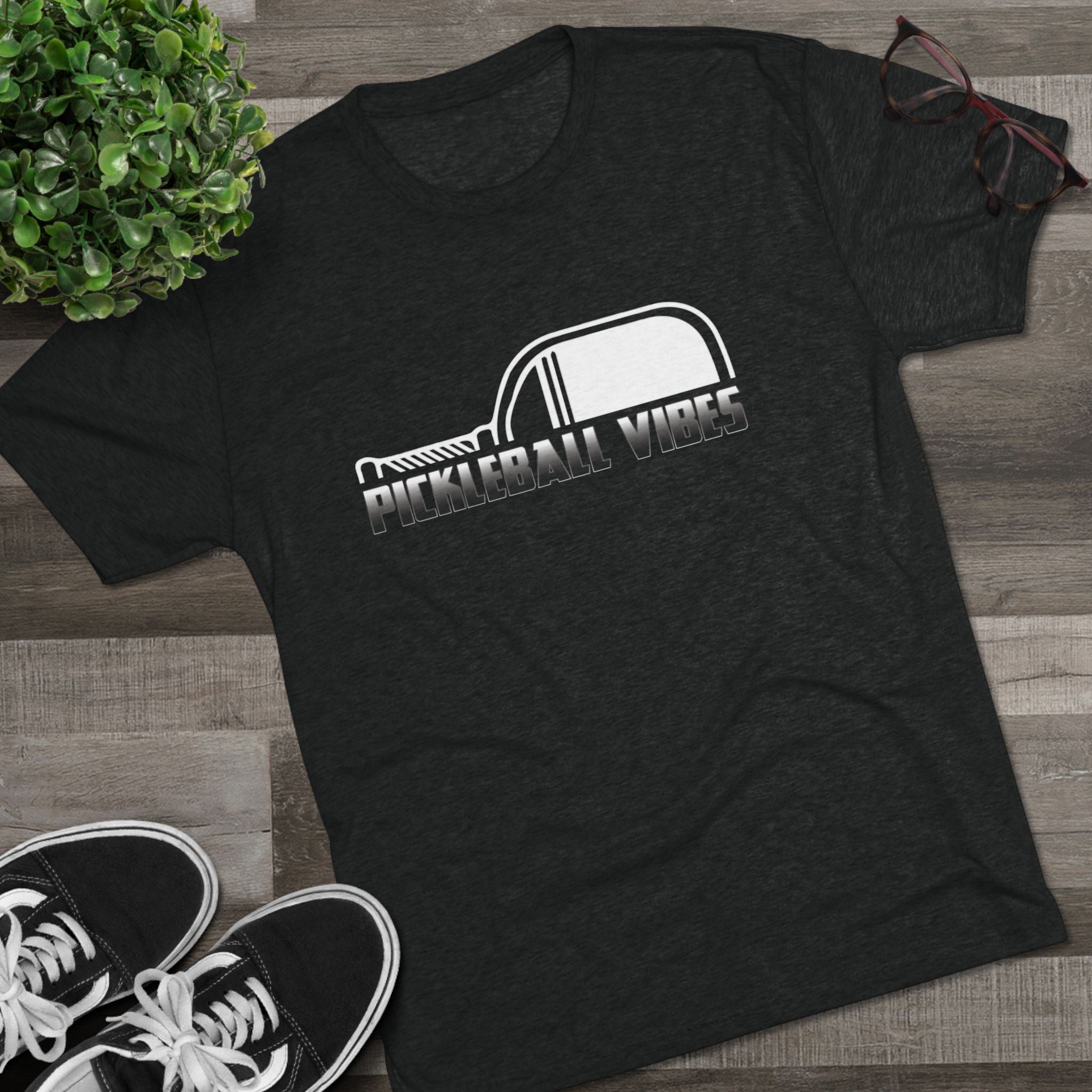 Pickleball Vibes – Retro Black Edition Unisex Tri-Blend Tee