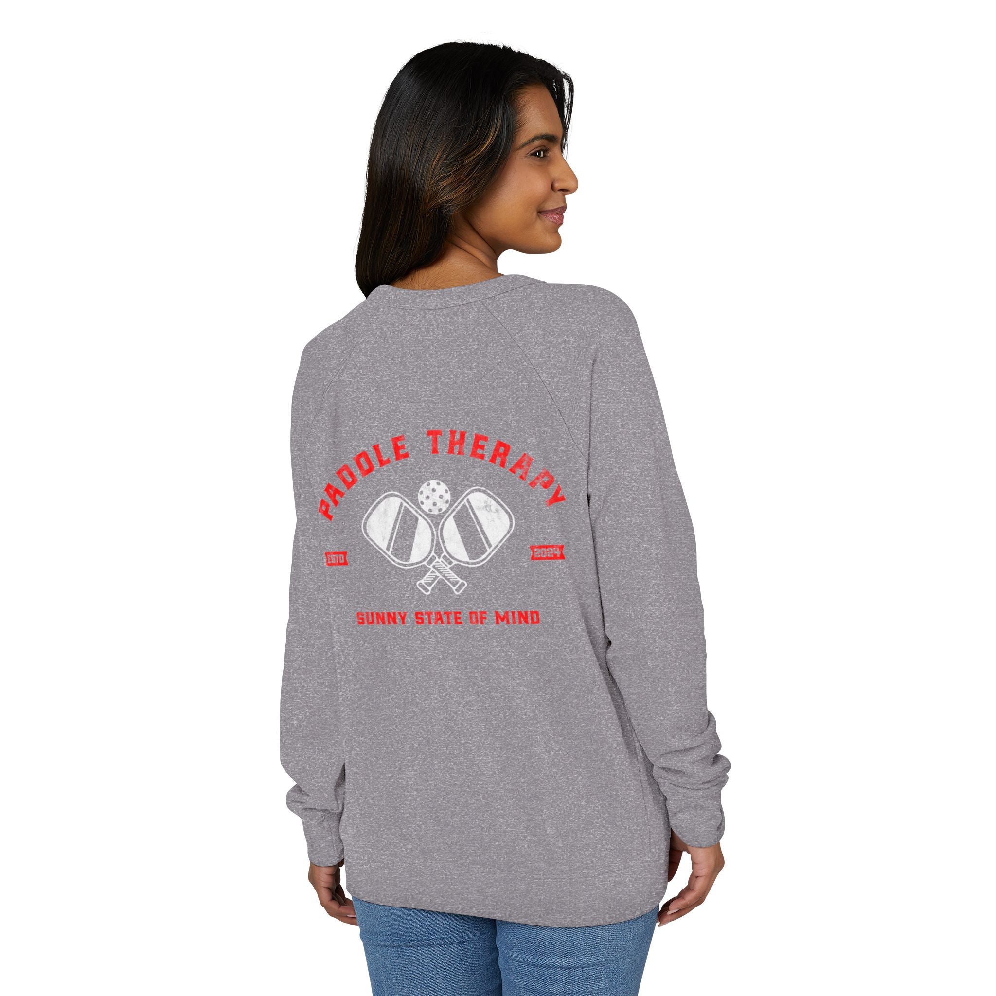 Cozy Unisex Pullover Crewneck Sweatshirt Paddle Therapy Primary Red