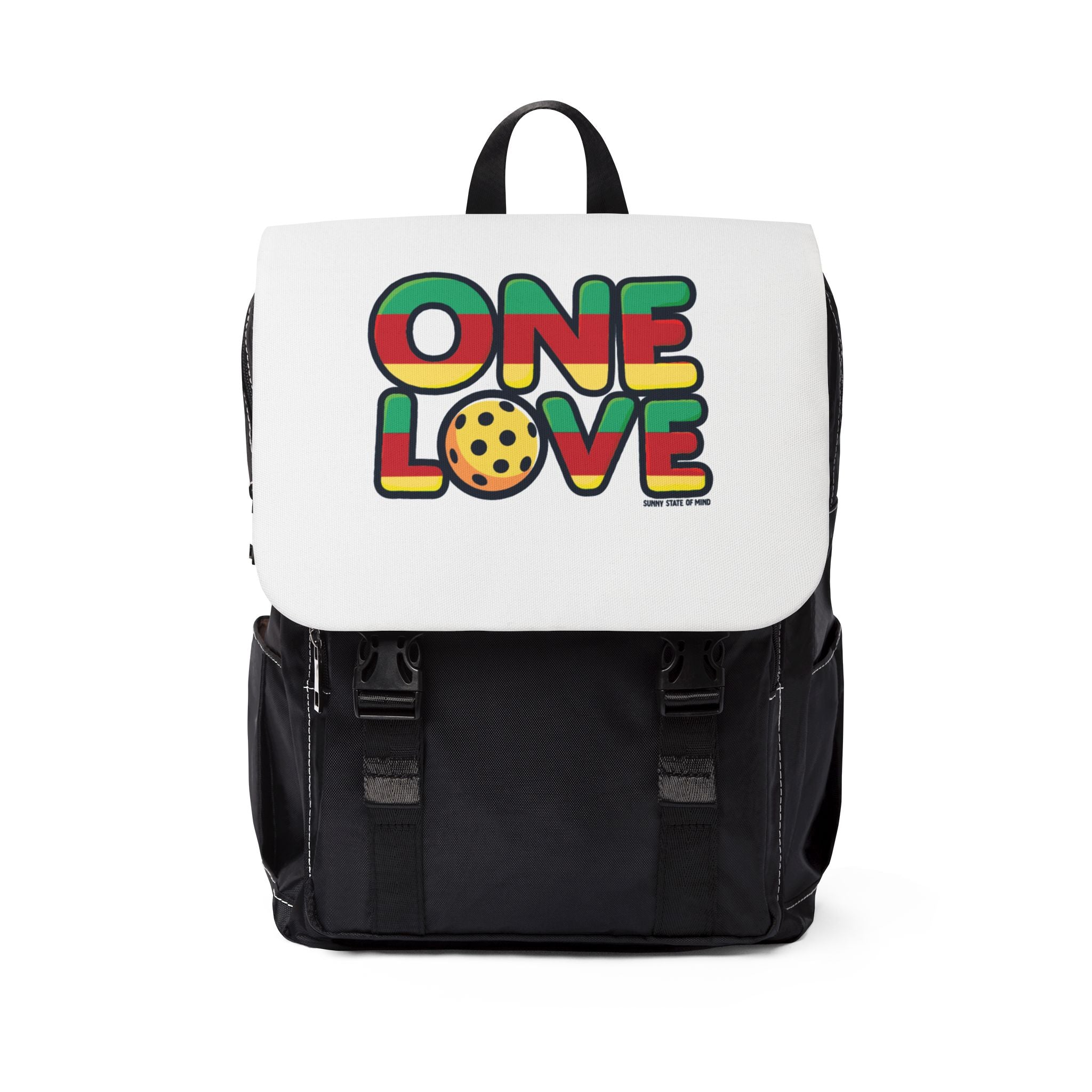 One Love Unisex Casual Shoulder Backpack | Rasta Vibe | Great for Festivals, Travel, Pickleball, Daily Use, Gifts