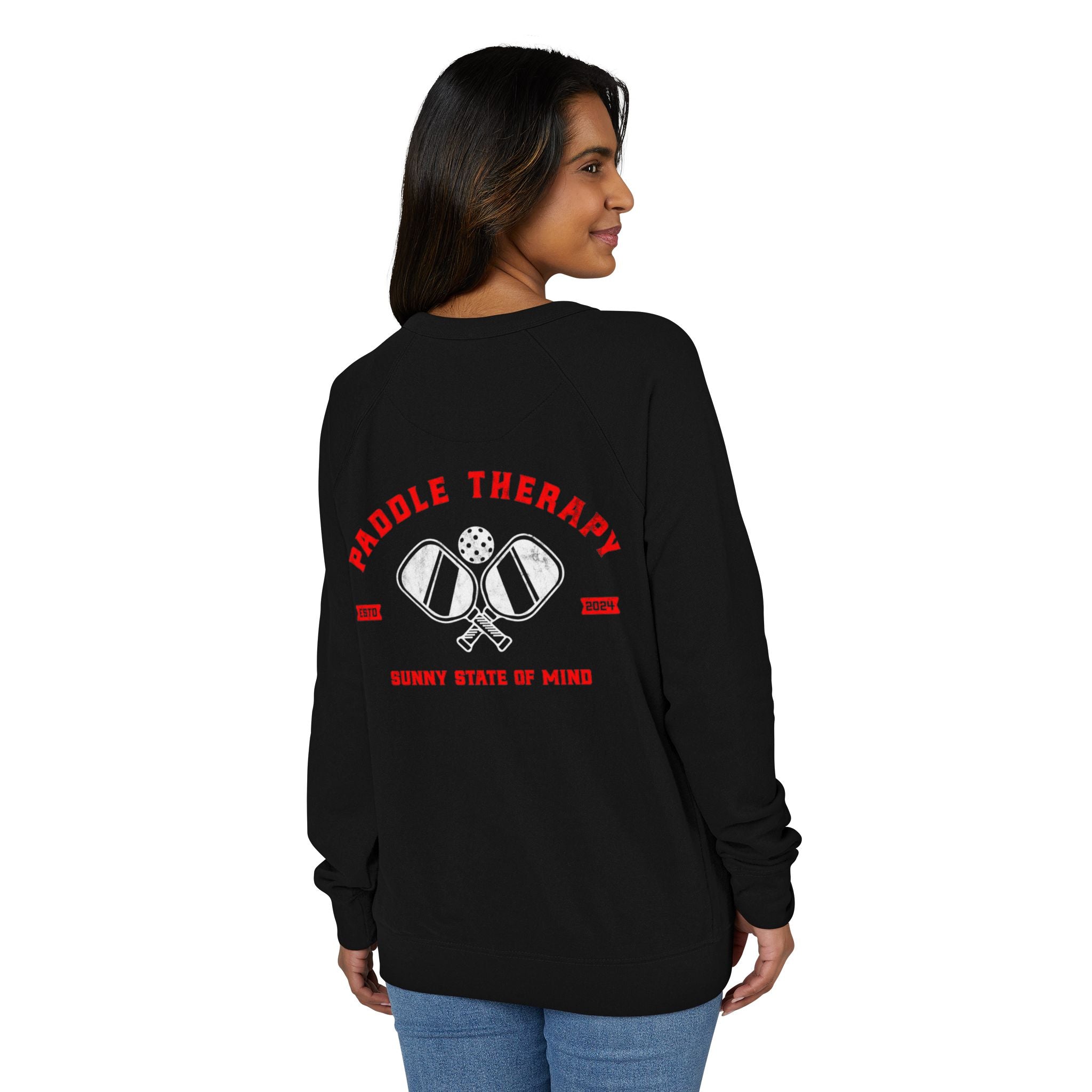 Cozy Unisex Pullover Crewneck Sweatshirt Paddle Therapy Primary Red