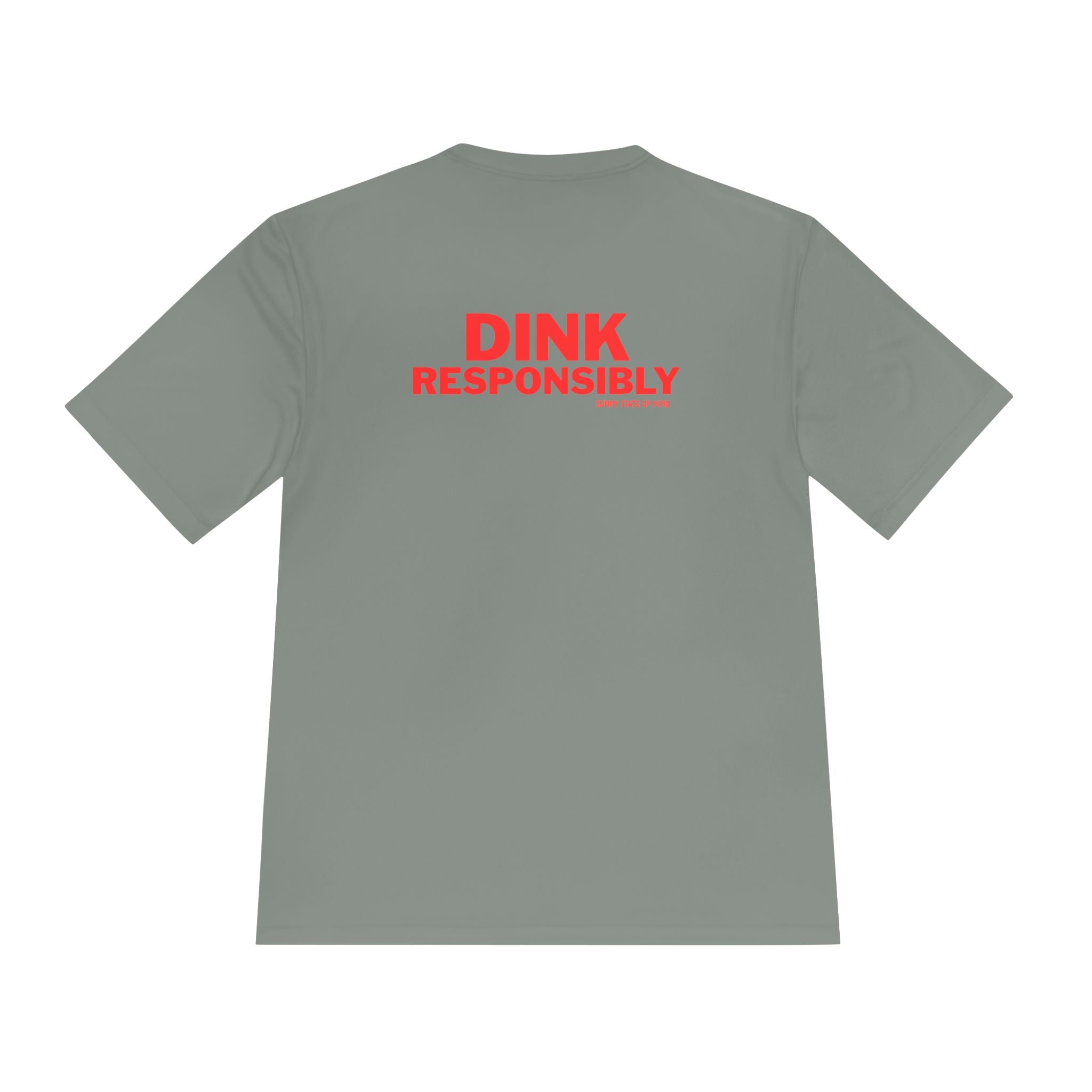 “Warning: May cause uncontrollable dinking.”? Unisex Moisture-Wicking Tee – “Dink Responsibly” in Bold Red