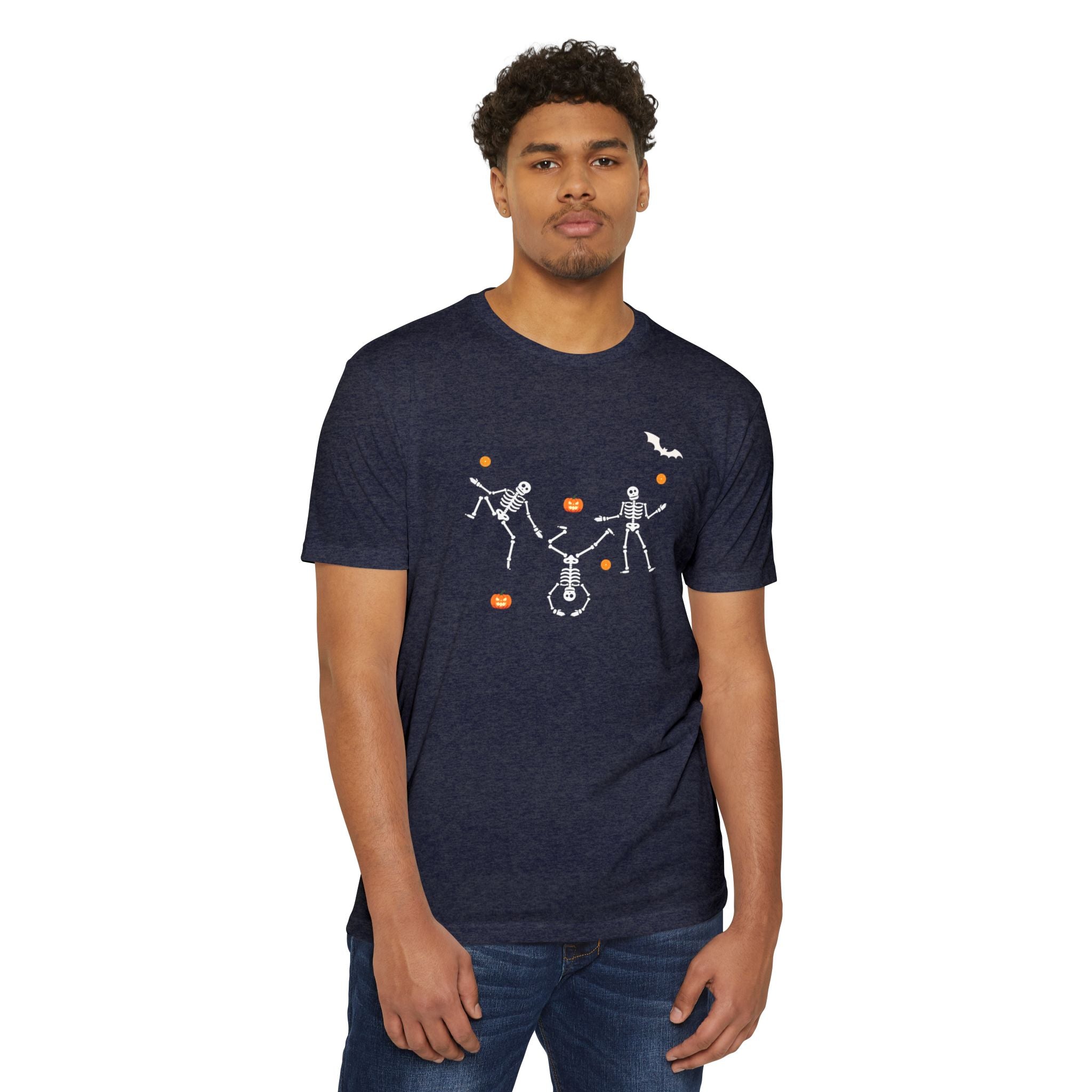 Halloween Skeleton T-Shirt, Unisex Spooky Shirt, Fun Halloween Apparel, Casual Fall Fashion, Halloween Costume Top, Skeleton Design Tee