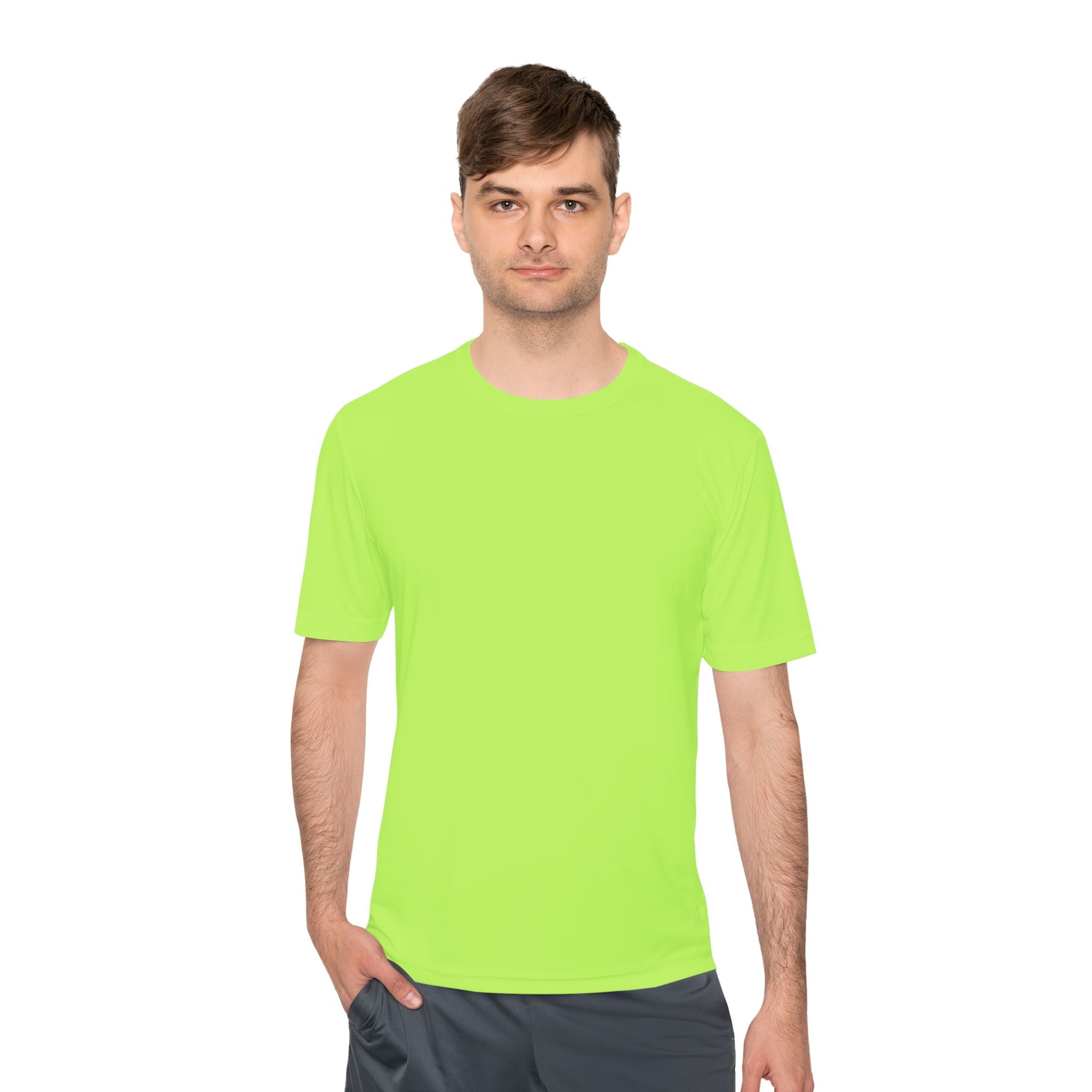 Big Dink Energy Unisex Performance Tee Heather Grey with Green