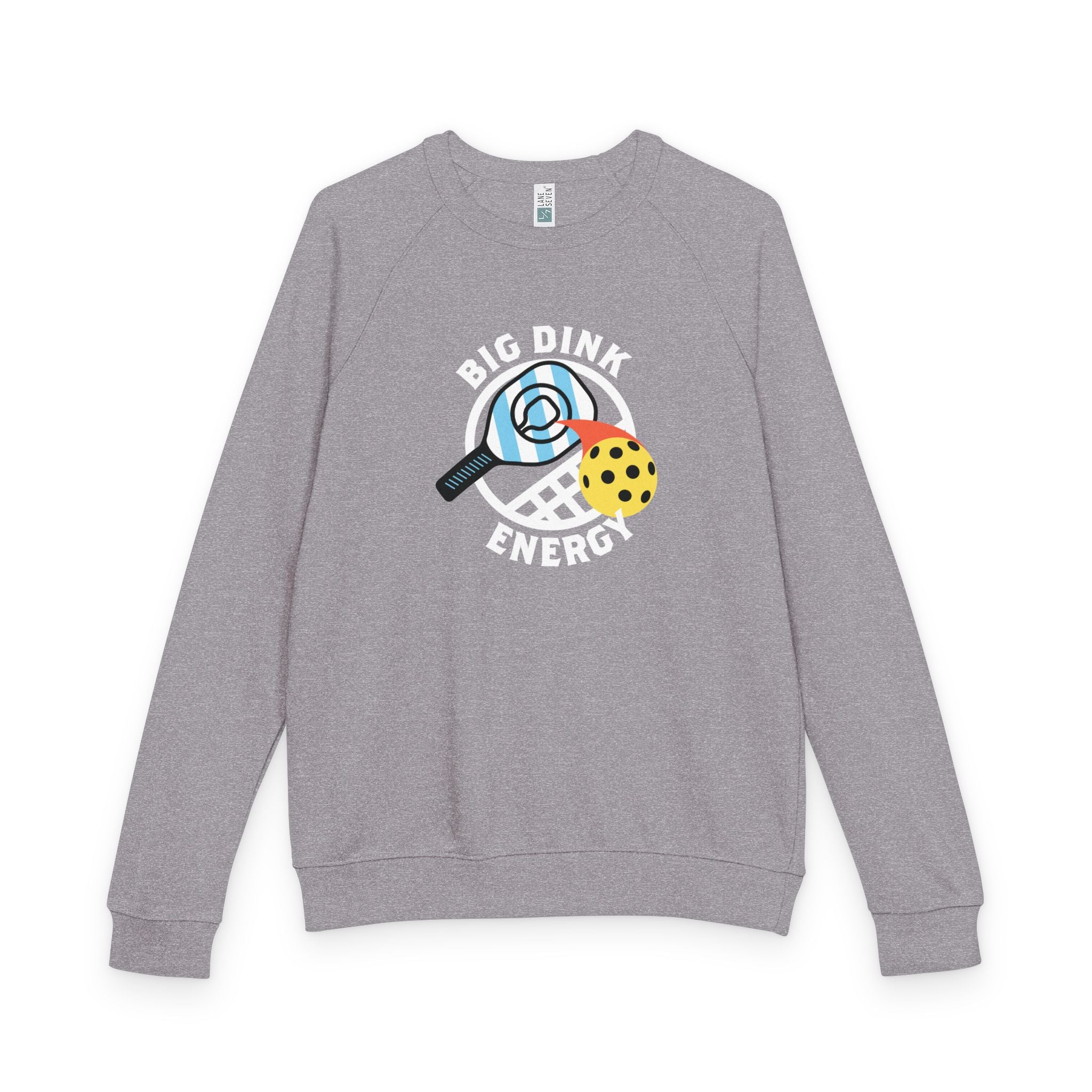 Big Dink Energy™ Pickleball Crewneck – Carolina Blue Paddle Graphic | Unisex French Terry Sweatshirt