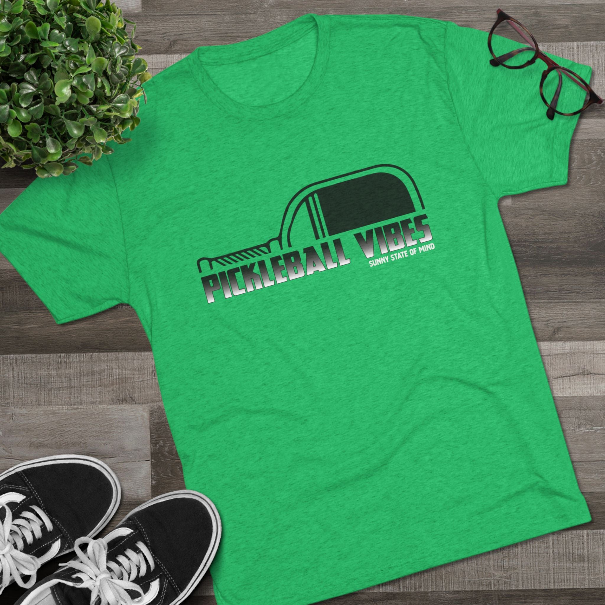Pickleball Vibes – Retro Black Edition Unisex Tri-Blend Tee
