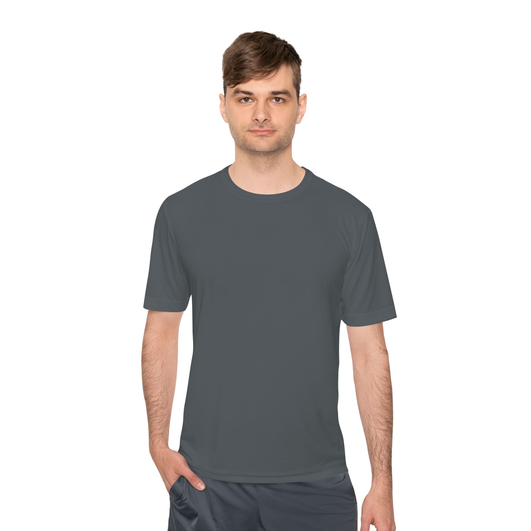 Big Dink Energy Unisex Performance Tee Heather Grey with Green