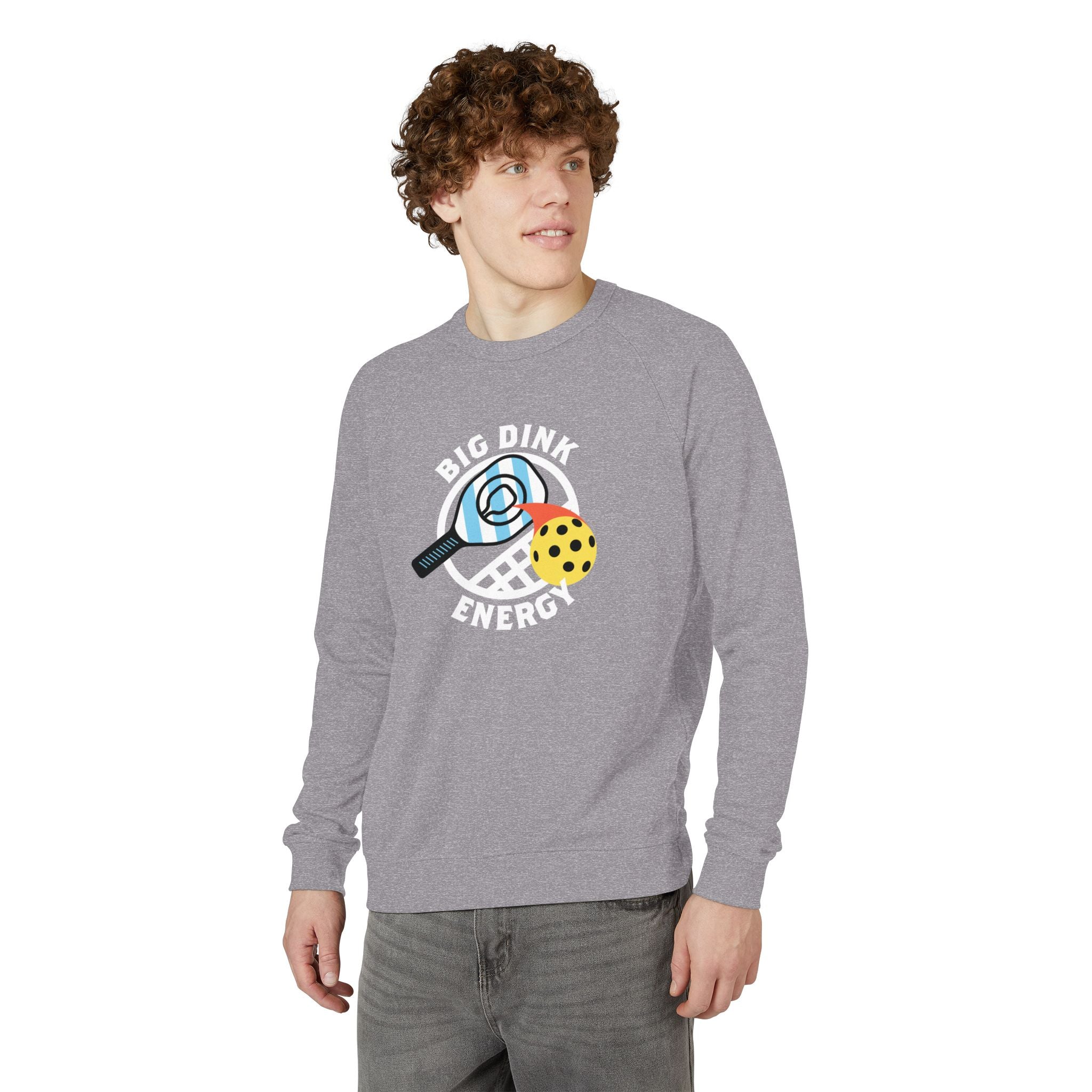 Big Dink Energy™ Pickleball Crewneck – Carolina Blue Paddle Graphic | Unisex French Terry Sweatshirt