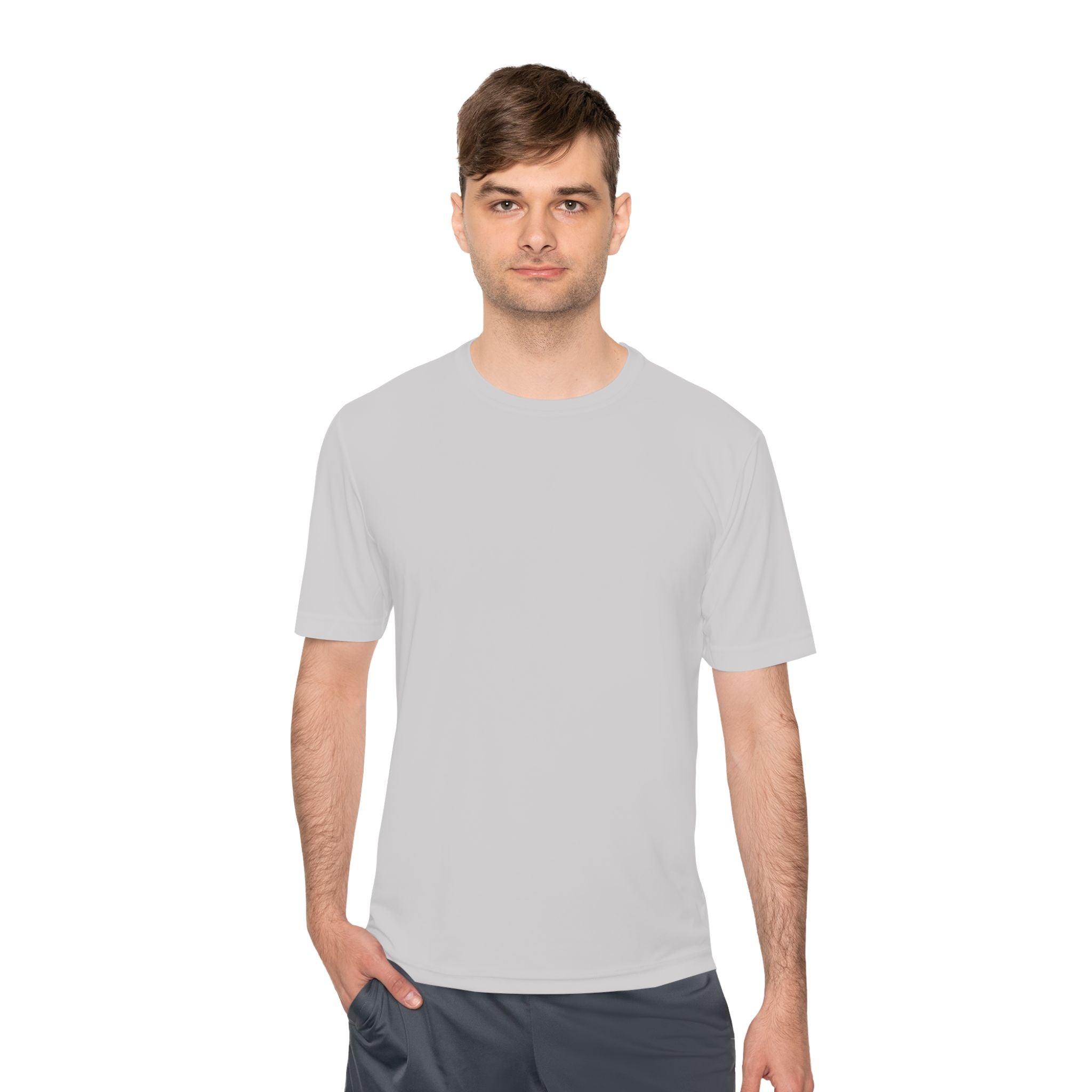 Big Dink Energy Unisex Performance Tee Heather Grey with Green