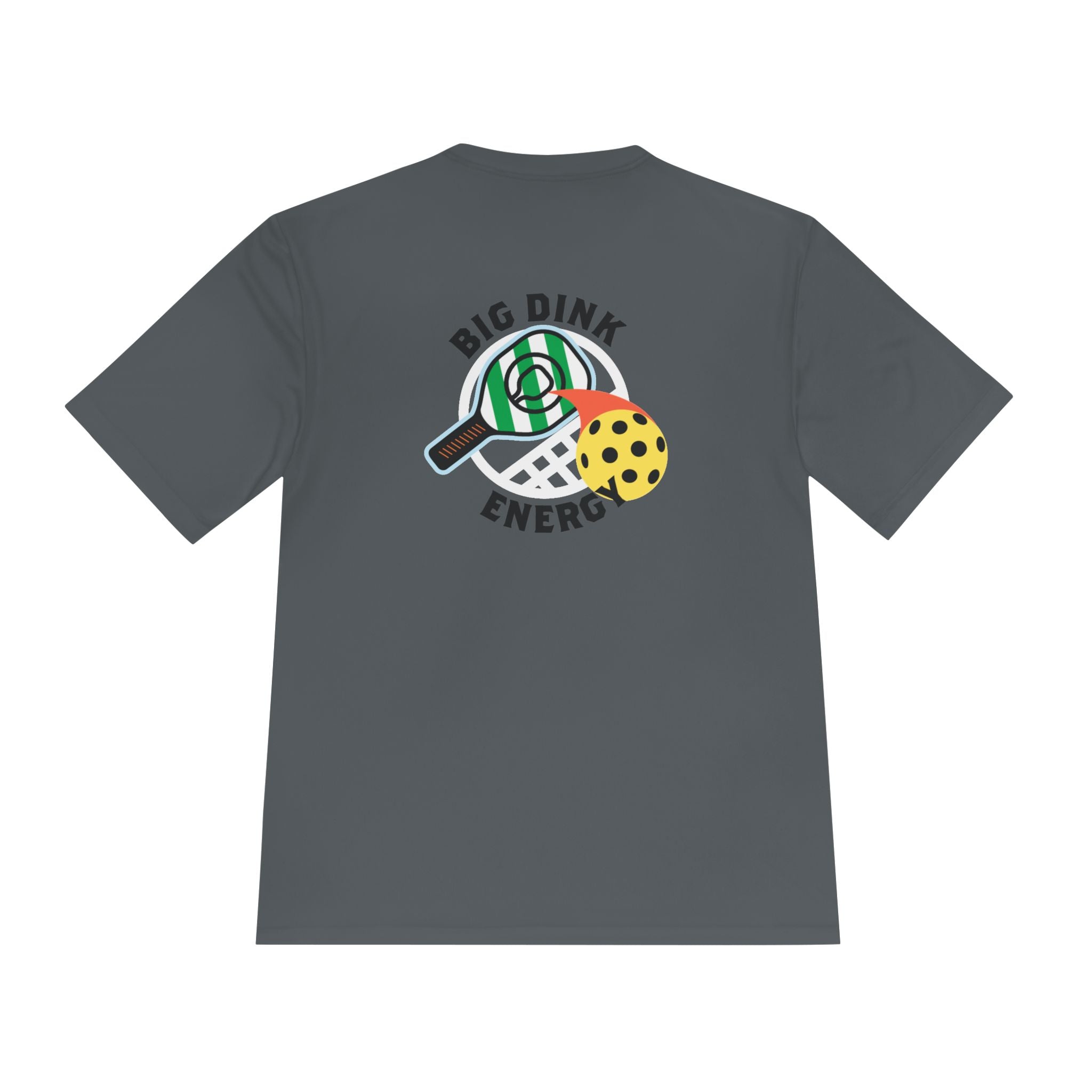 Big Dink Energy Unisex Performance Tee Heather Grey with Green