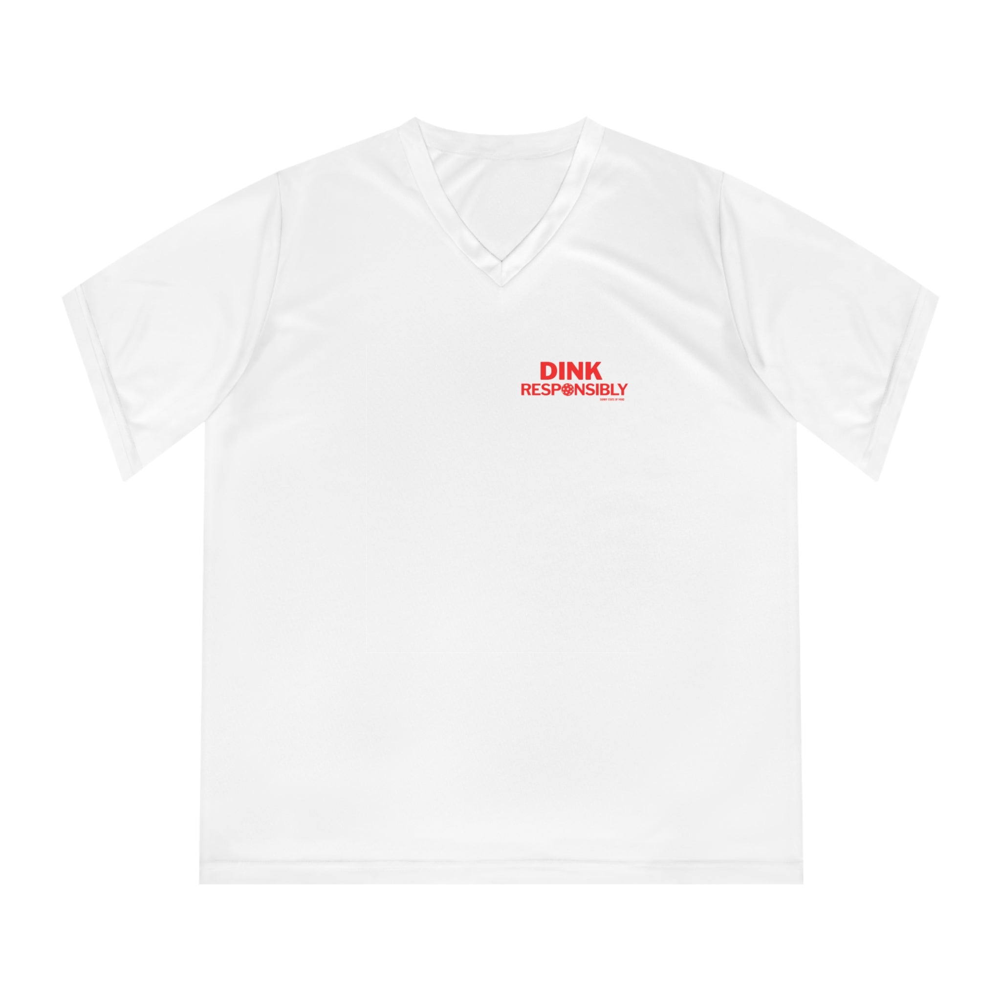 Dink Responsibly Women’s V-Neck Performance Tee – Sunny State of Mind Pickleball