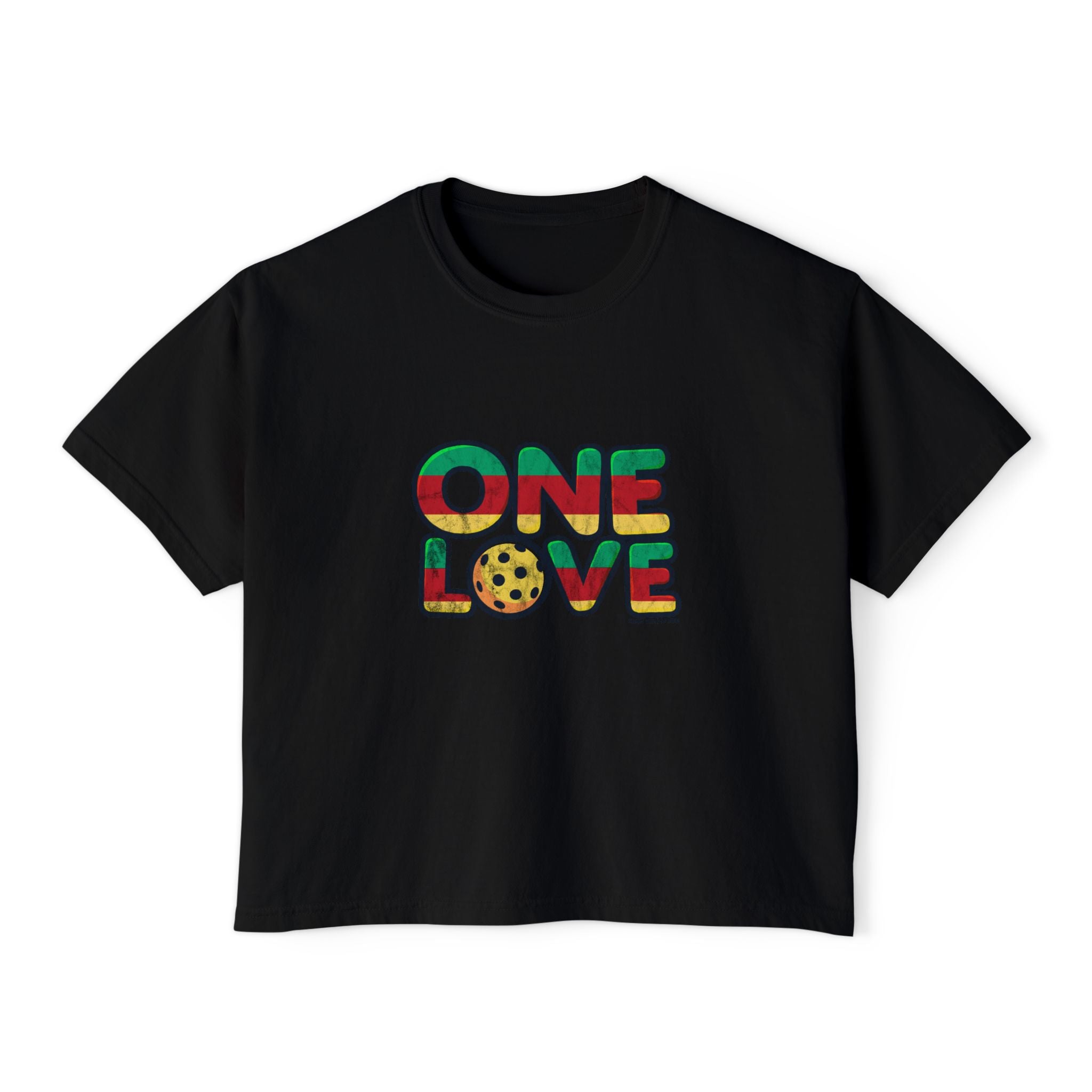 Retro Faded “One Love Pickleball” Boxy Women's Tee