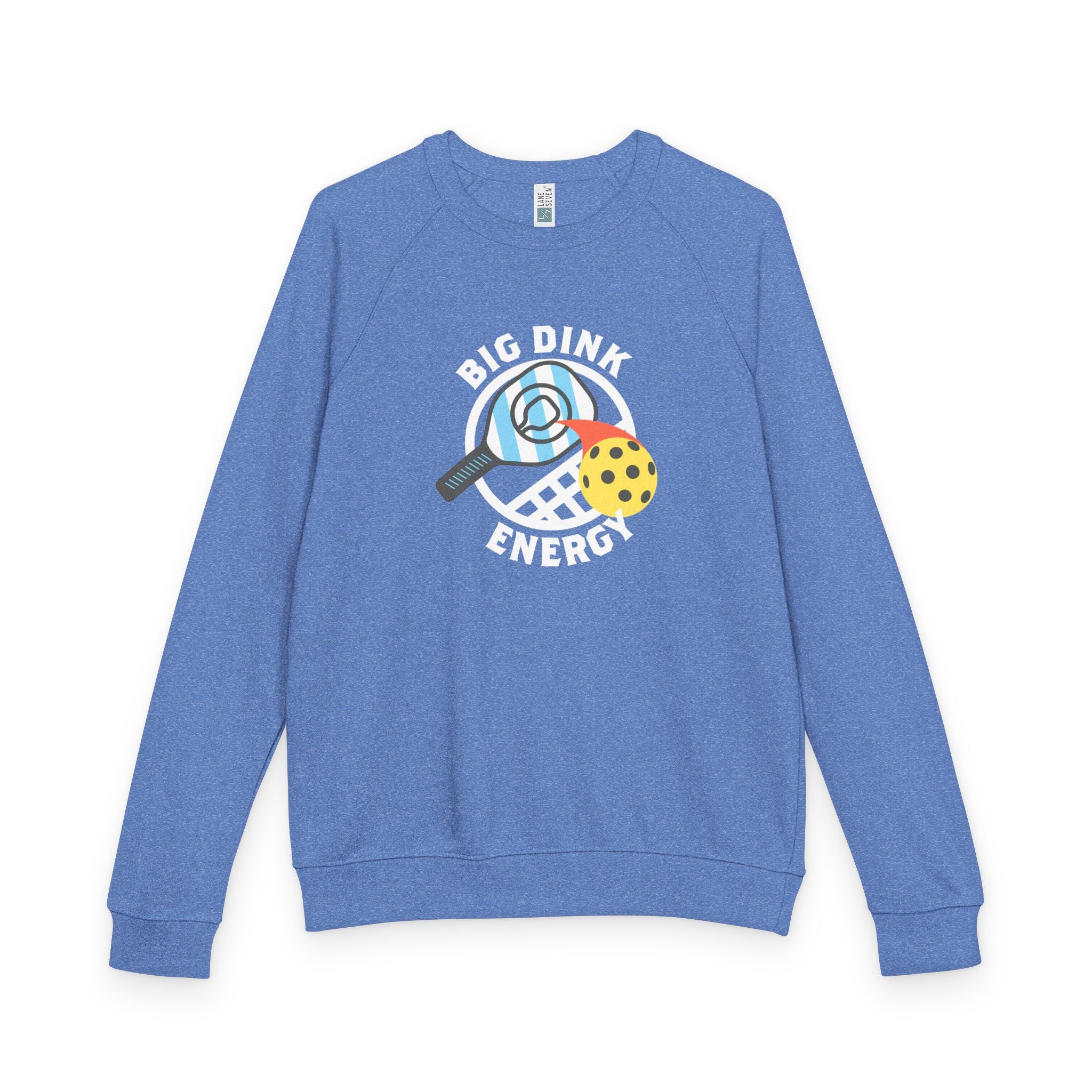 Big Dink Energy™ Pickleball Crewneck – Carolina Blue Paddle Graphic | Unisex French Terry Sweatshirt