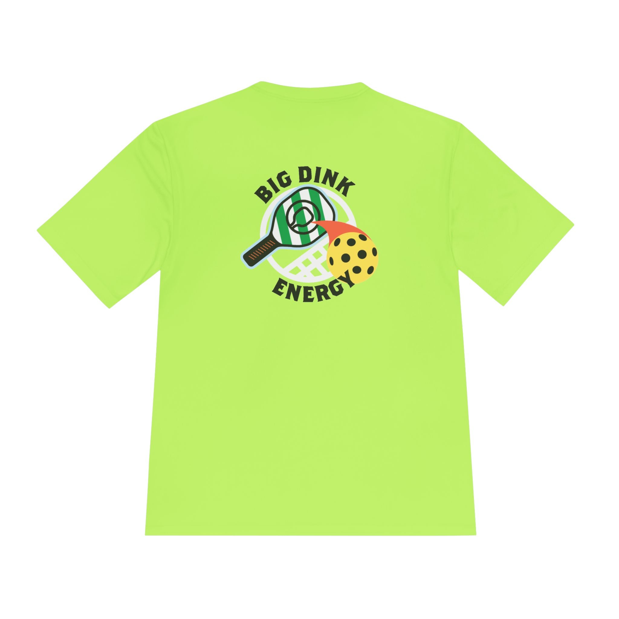 Big Dink Energy Unisex Performance Tee Heather Grey with Green