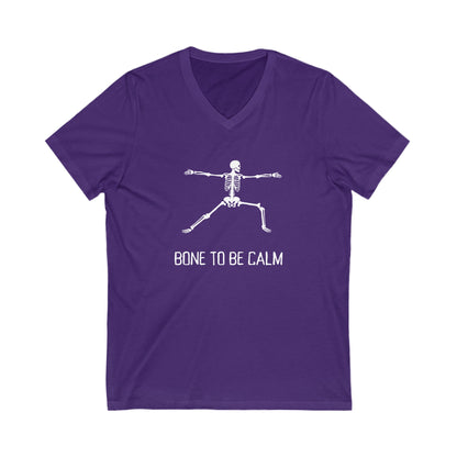 Bone to Be Calm Unisex Jersey Short Sleeve V-Neck Tee