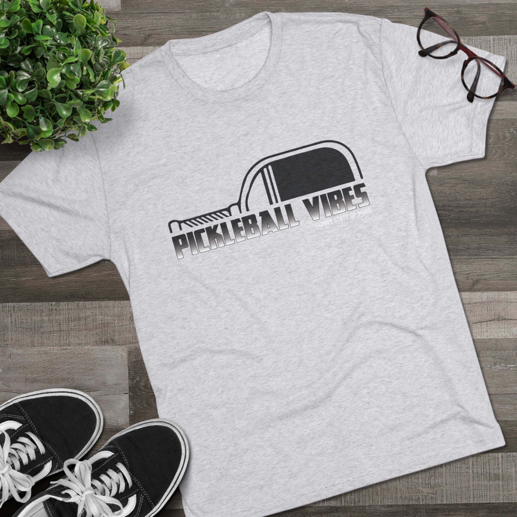 Pickleball Vibes – Retro Black Edition Unisex Tri-Blend Tee