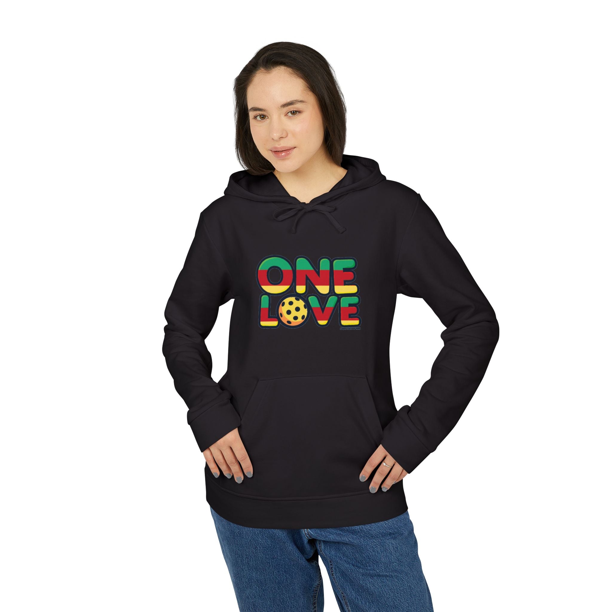 One Love adidas Unisex Fleece Hoodie - Celebrate Unity and Comfort