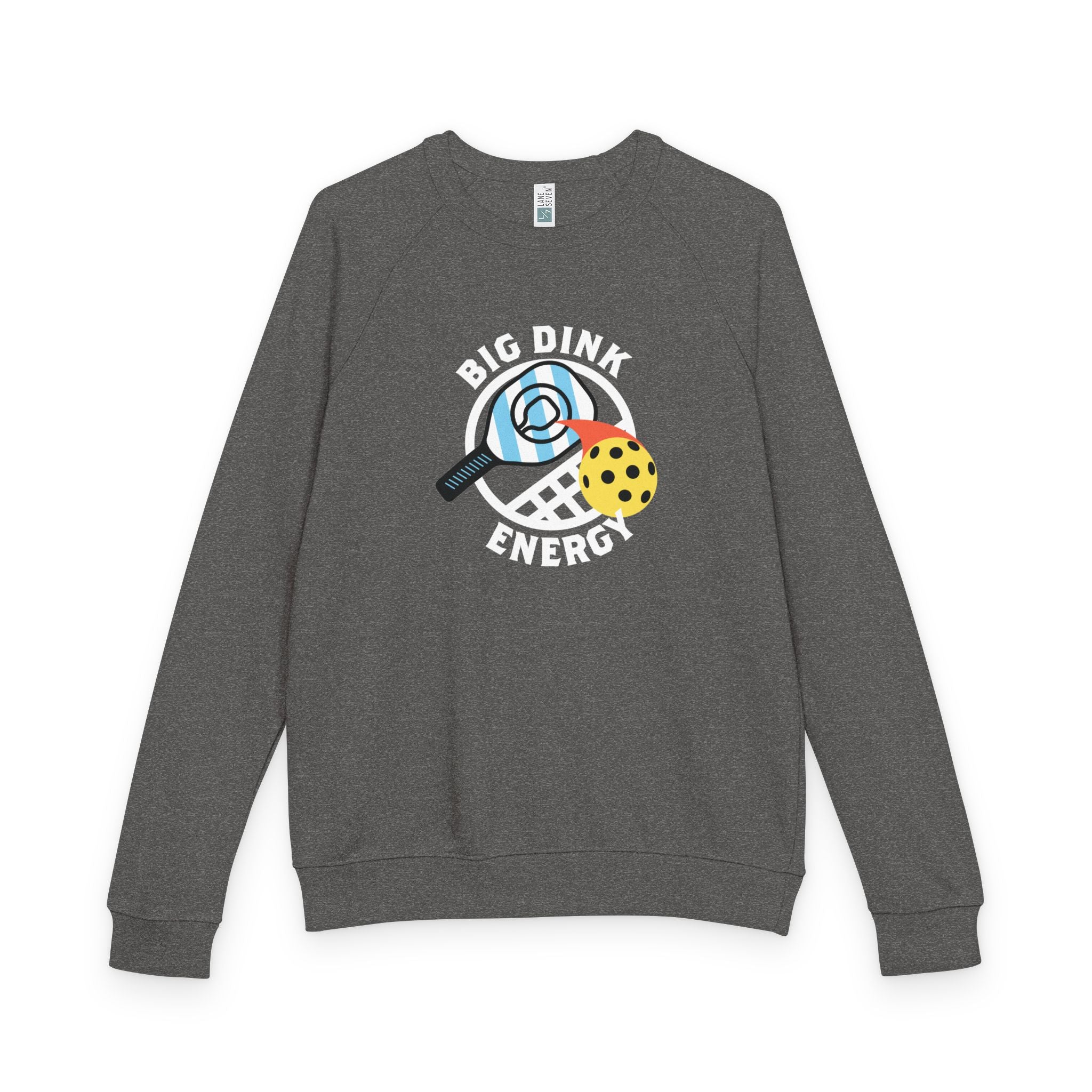 Big Dink Energy™ Pickleball Crewneck – Carolina Blue Paddle Graphic | Unisex French Terry Sweatshirt