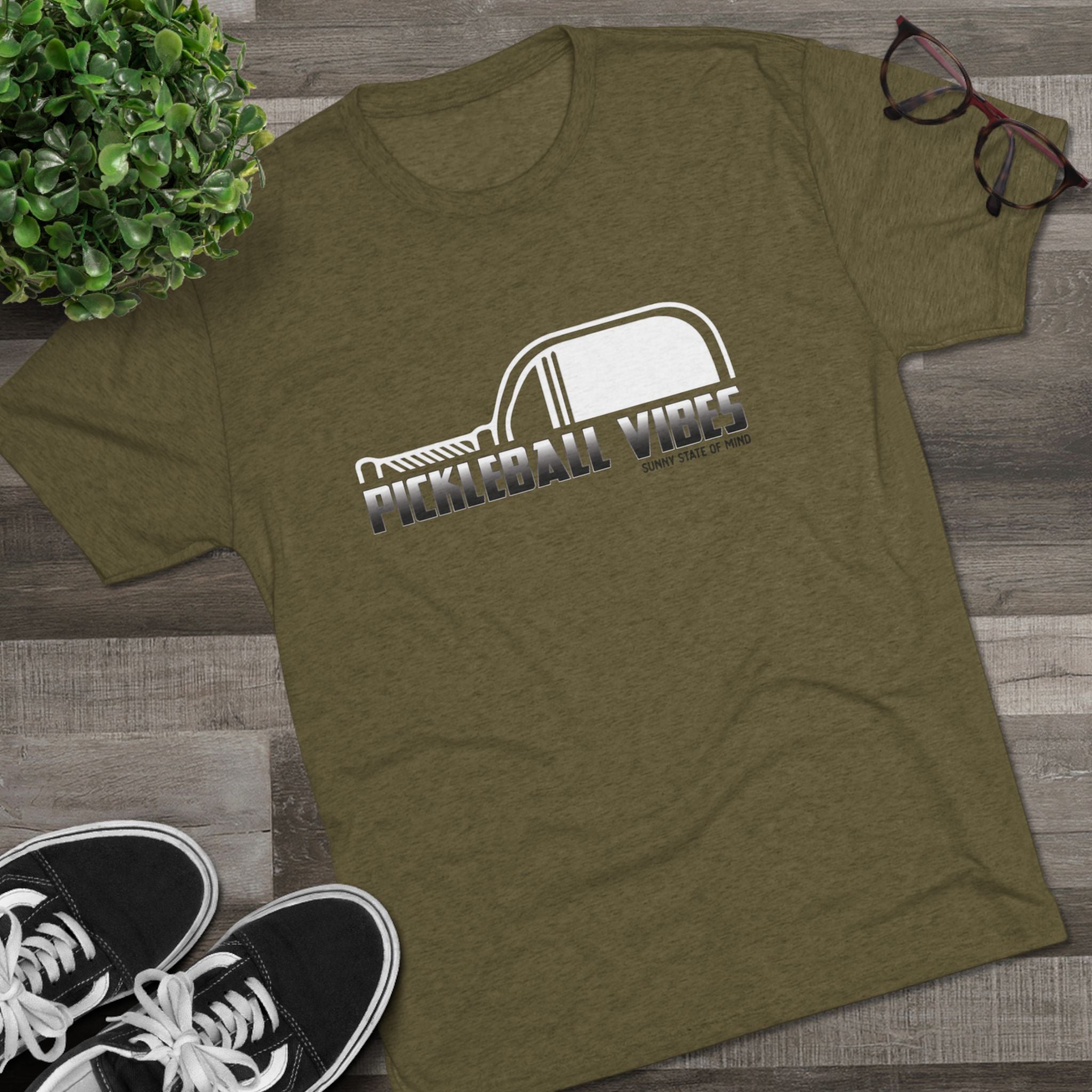 Pickleball Vibes – Retro Black Edition Unisex Tri-Blend Tee