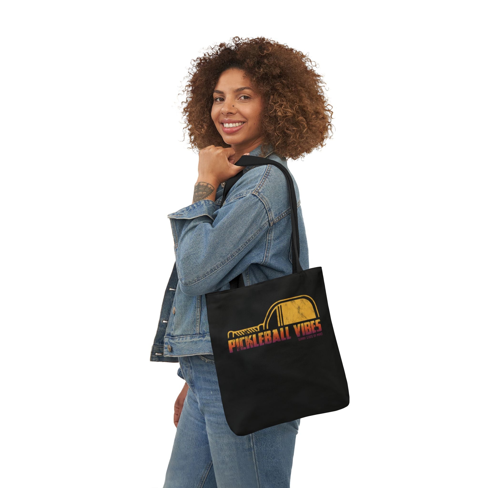 Pickleball Vibes Vintage Faded Canvas Tote