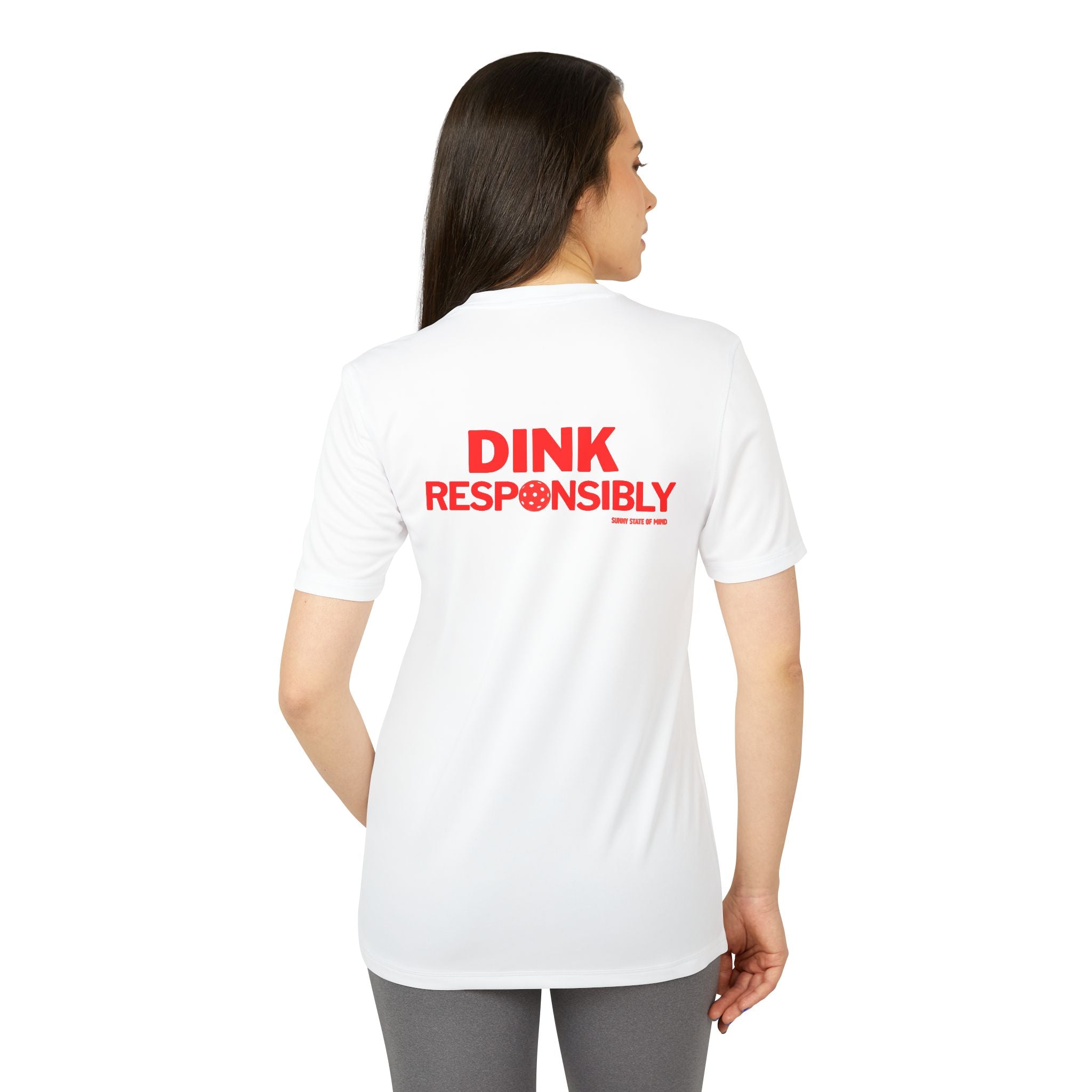 Dink Responsibly Unisex Sport T-Shirt – Sunny State of Mind Pickleball