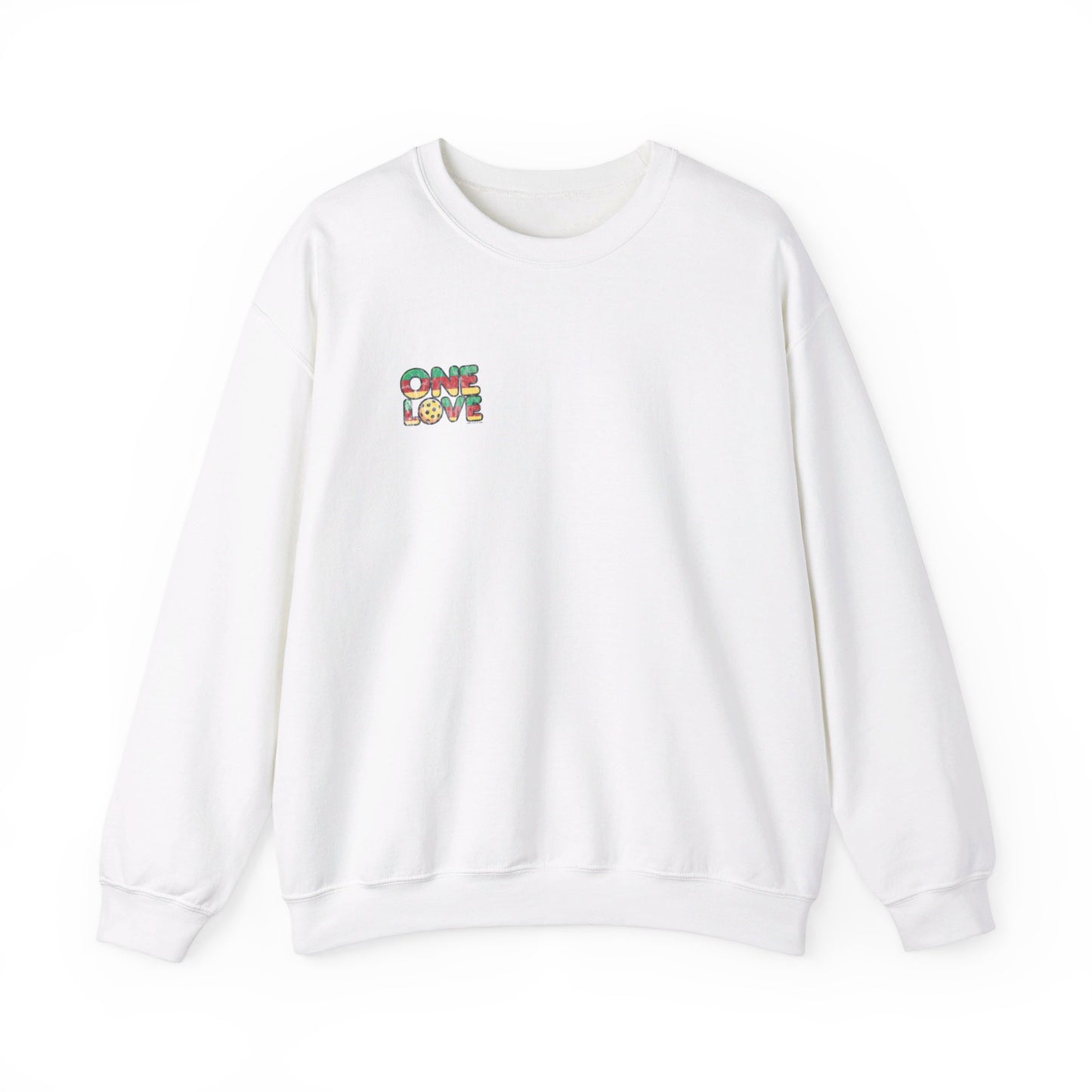 One Love Unisex Crewneck Sweatshirt Graphic on Back