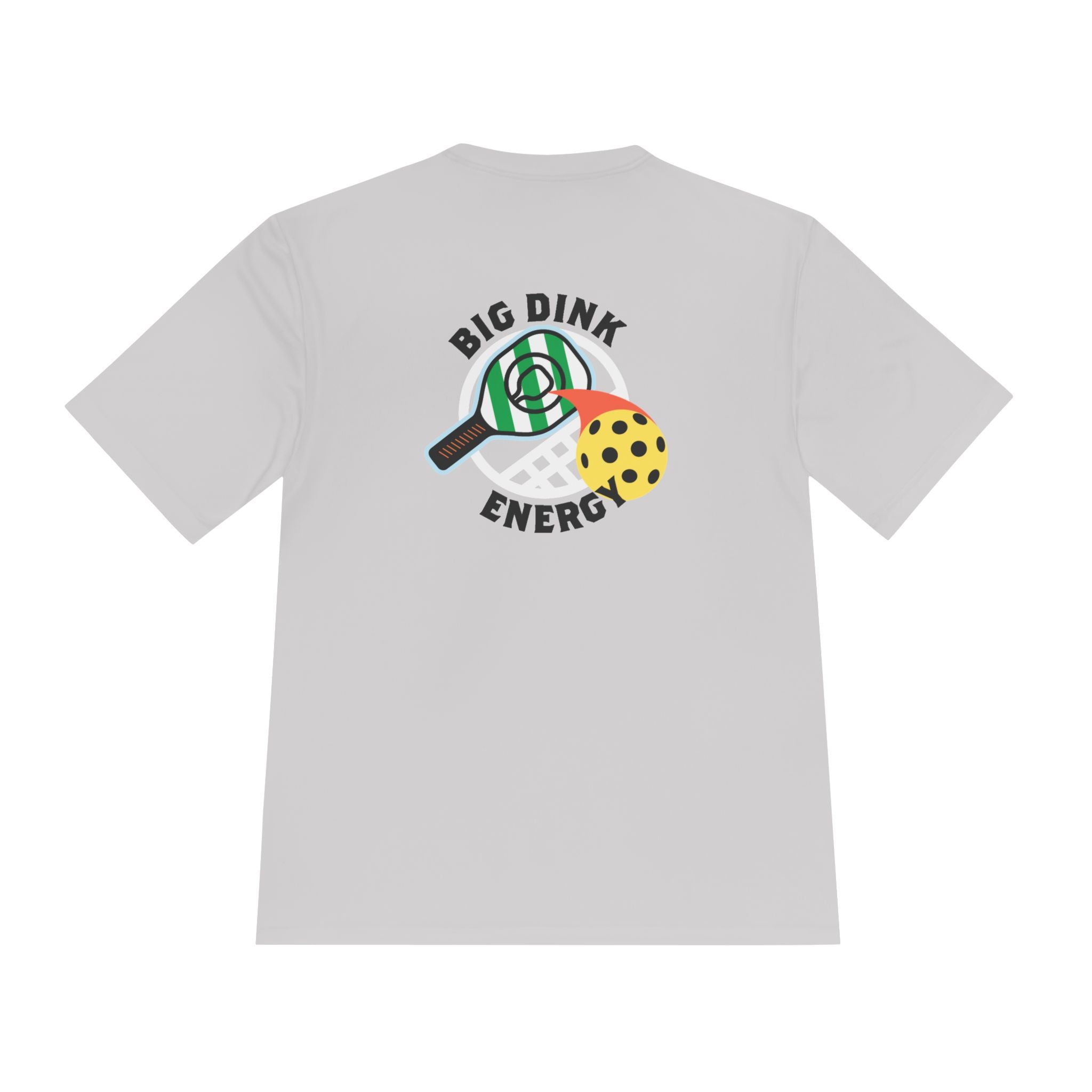 Big Dink Energy Unisex Performance Tee Heather Grey with Green