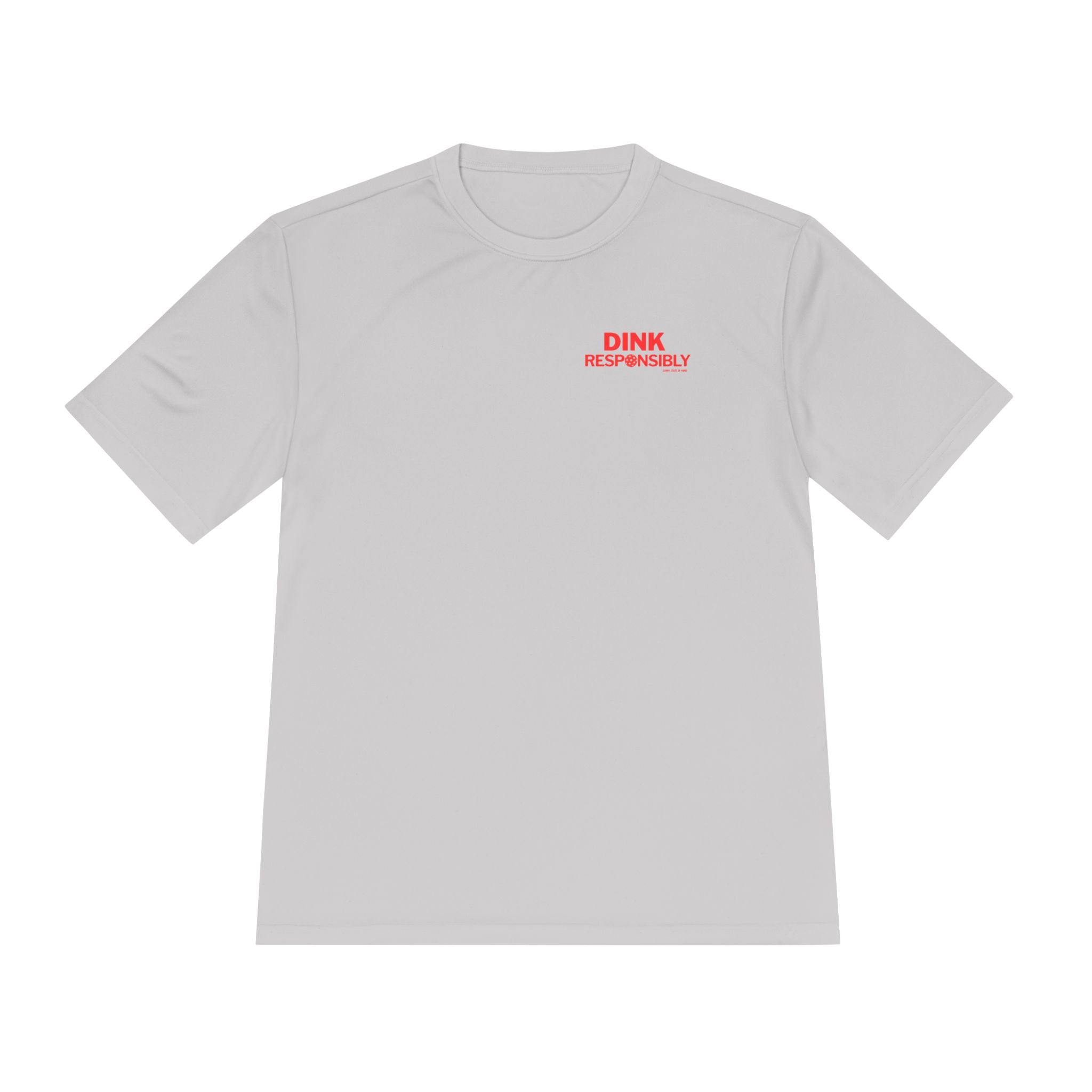“Warning: May cause uncontrollable dinking.”? Unisex Moisture-Wicking Tee – “Dink Responsibly” in Bold Red