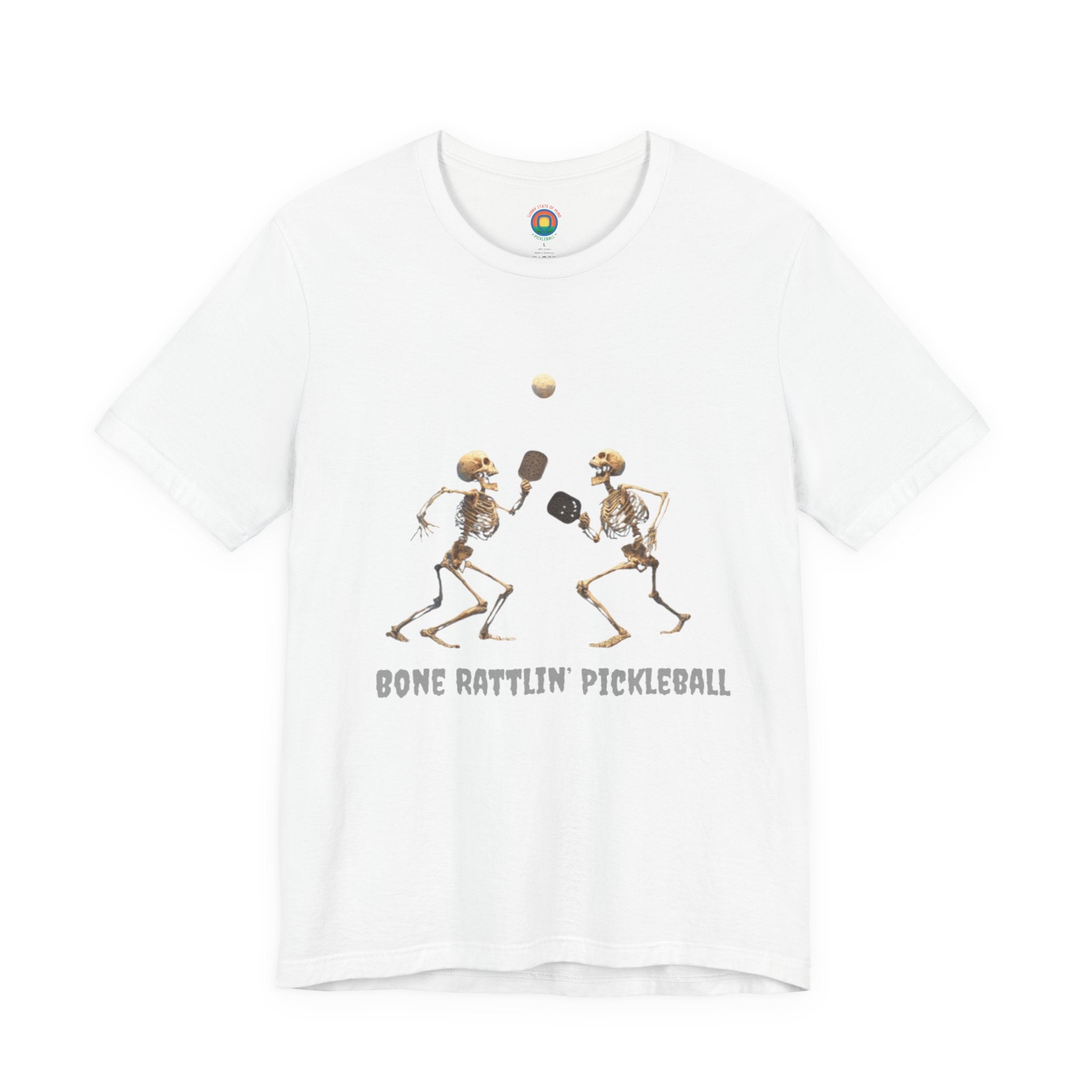 Skeleton Rattlin' Pickleball Tee – Funny Halloween Unisex Shirt for Players, Casual Style & Gift for Friends