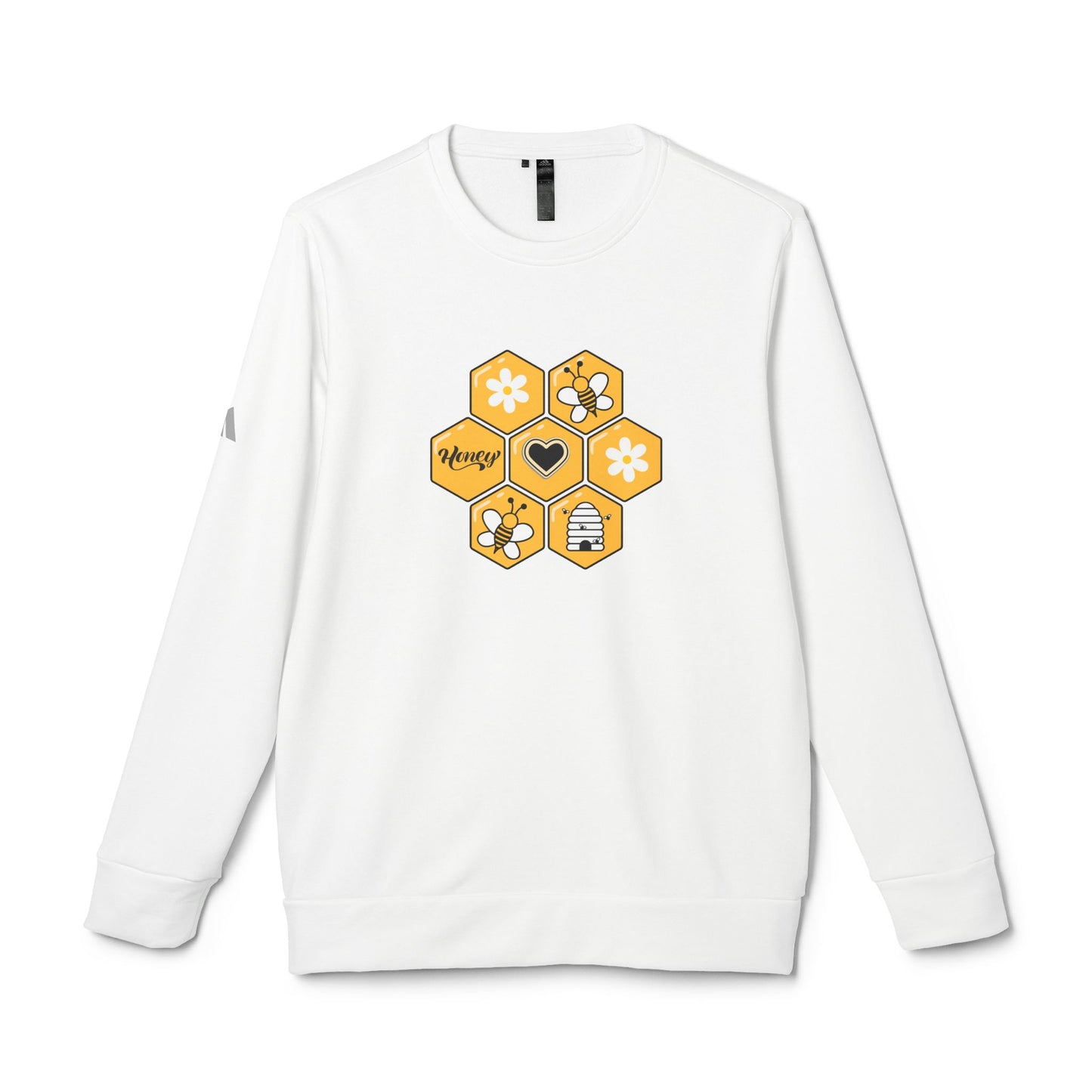 Bee Comb Adidas Unisex Fleece Crewneck Sweatshirt