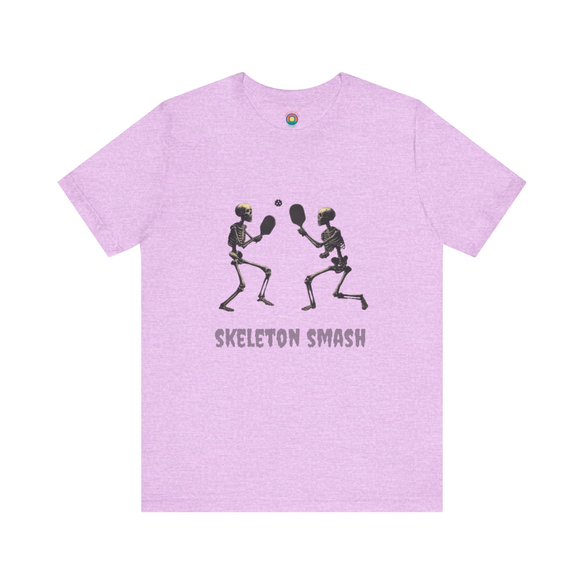 Skeleton Smash Pickleball Tee – Funny Halloween Unisex Shirt for Players, Casual Style & Gift for Friends