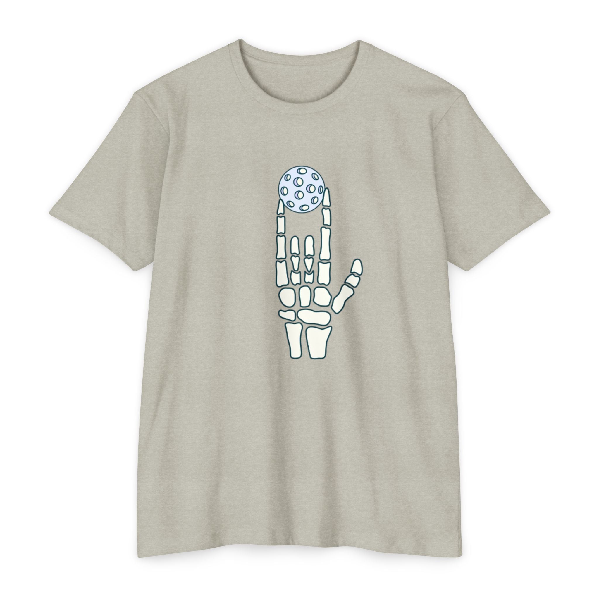 Bone to Dink Pickleball T-Shirt – Blue Skeleton Hand Halloween Tee