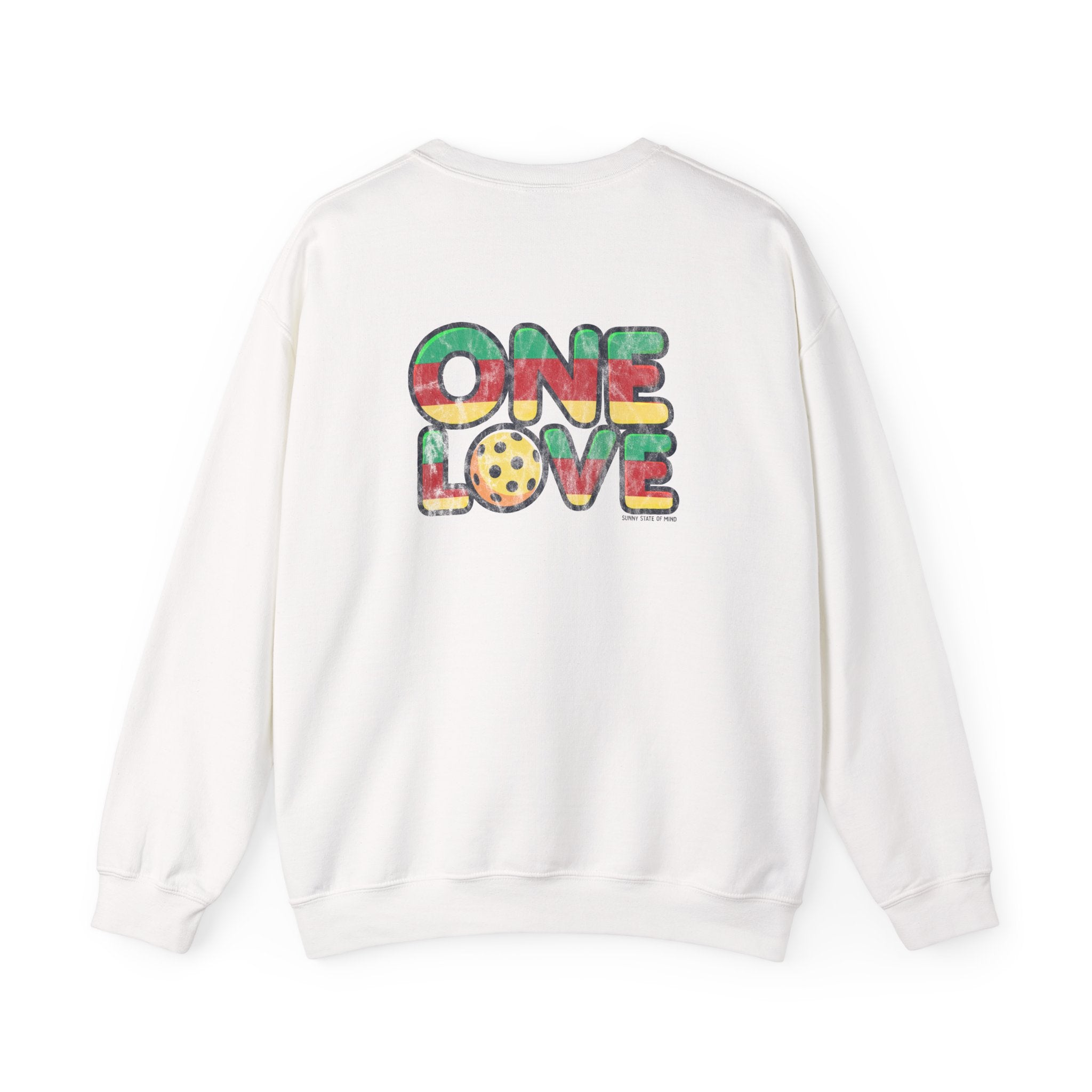 One Love Unisex Crewneck Sweatshirt Graphic on Back