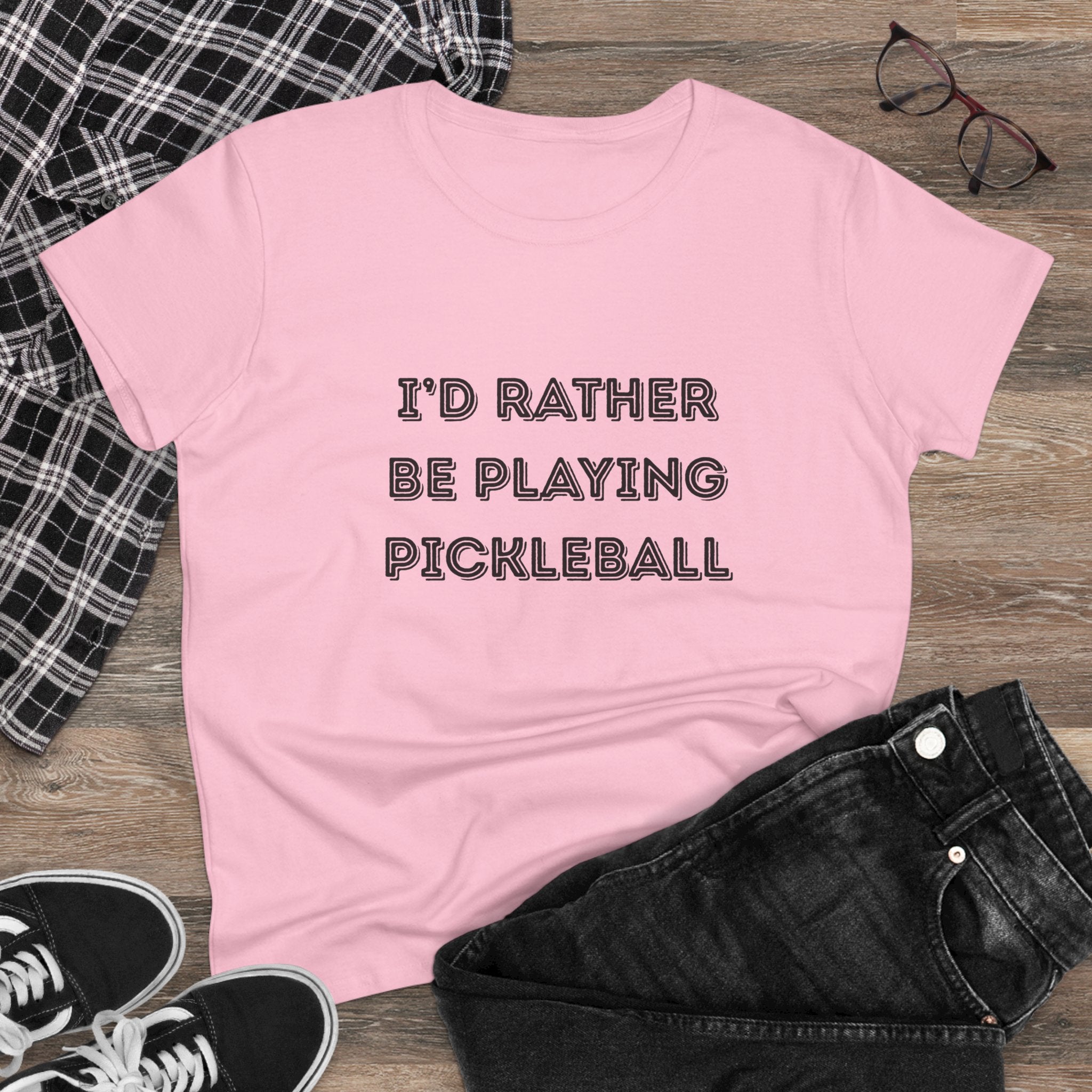 I'd Rather Be Playing Pickleball Women's Midweight Cotton Shirt