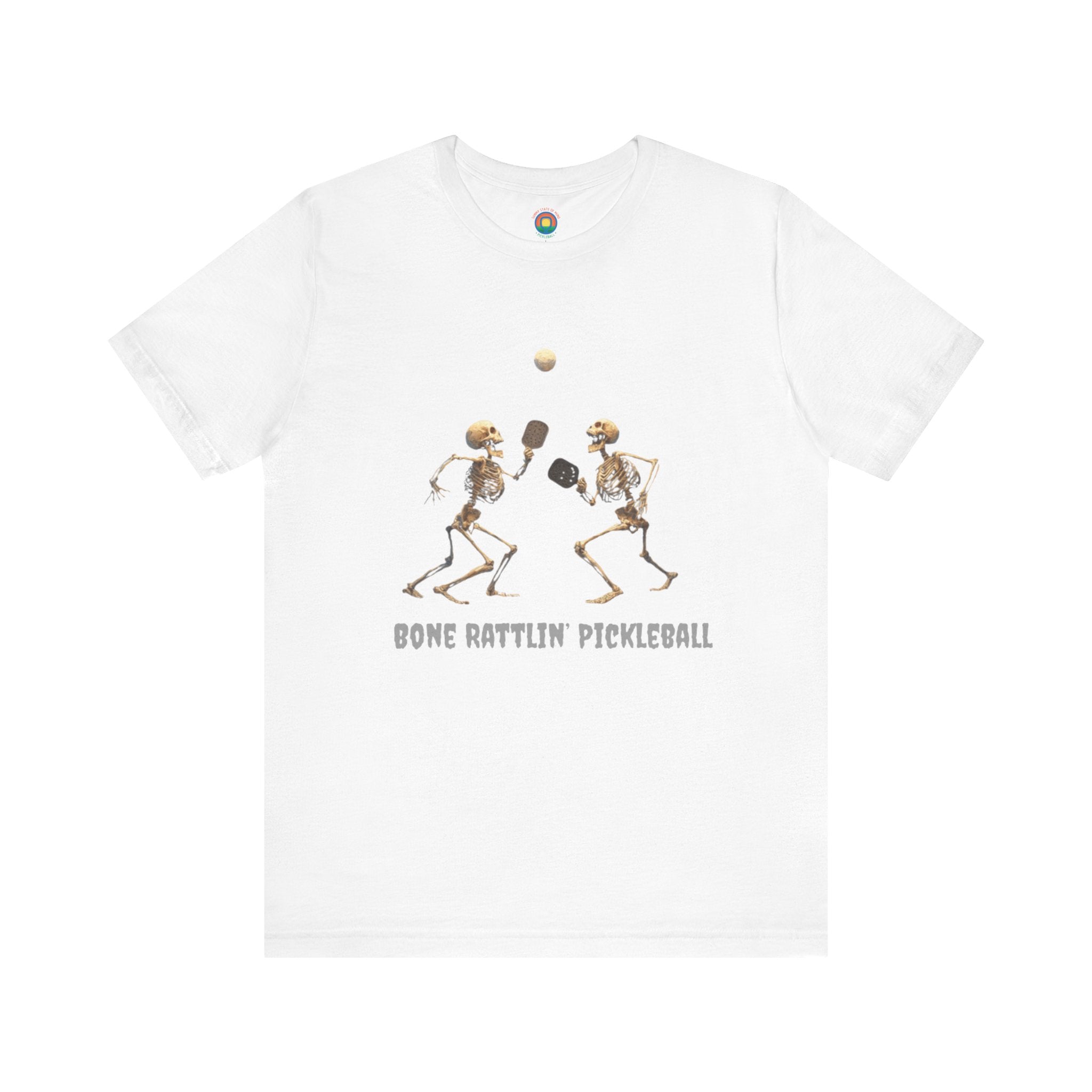 Skeleton Rattlin' Pickleball Tee – Funny Halloween Unisex Shirt for Players, Casual Style & Gift for Friends