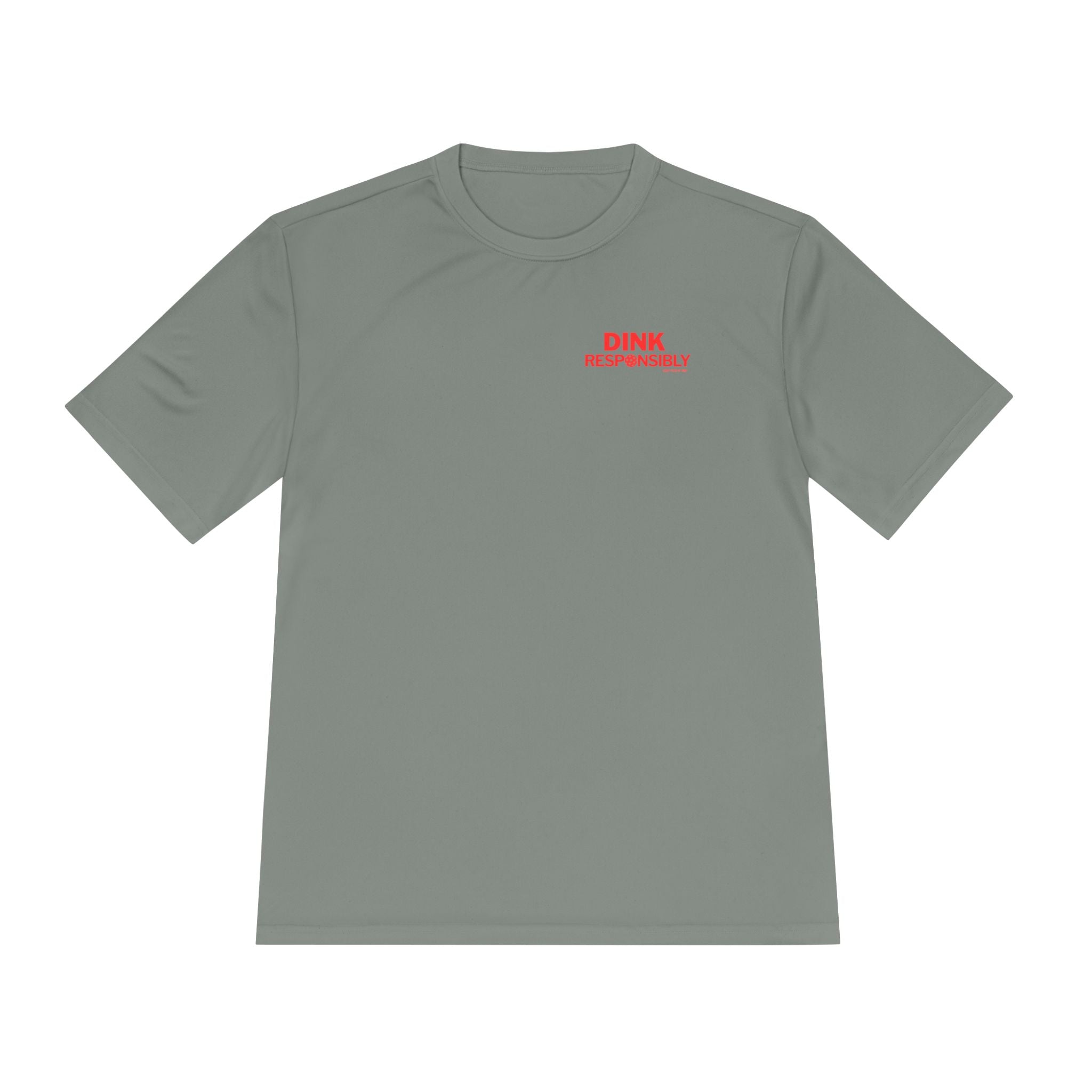 “Warning: May cause uncontrollable dinking.”? Unisex Moisture-Wicking Tee – “Dink Responsibly” in Bold Red