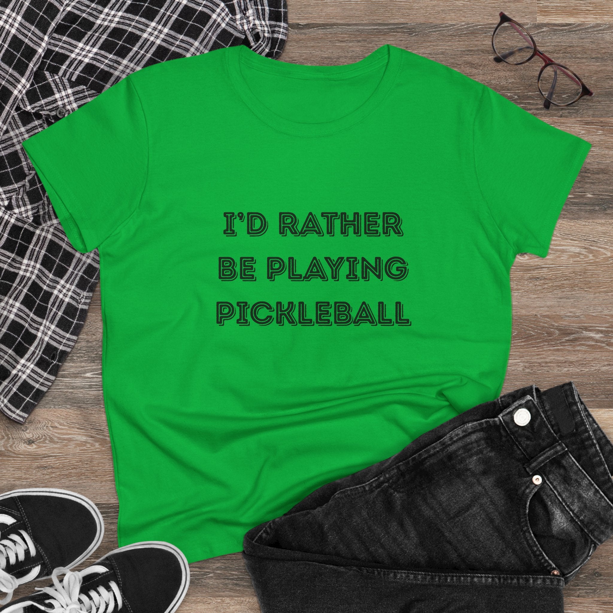 I'd Rather Be Playing Pickleball Women's Midweight Cotton Shirt