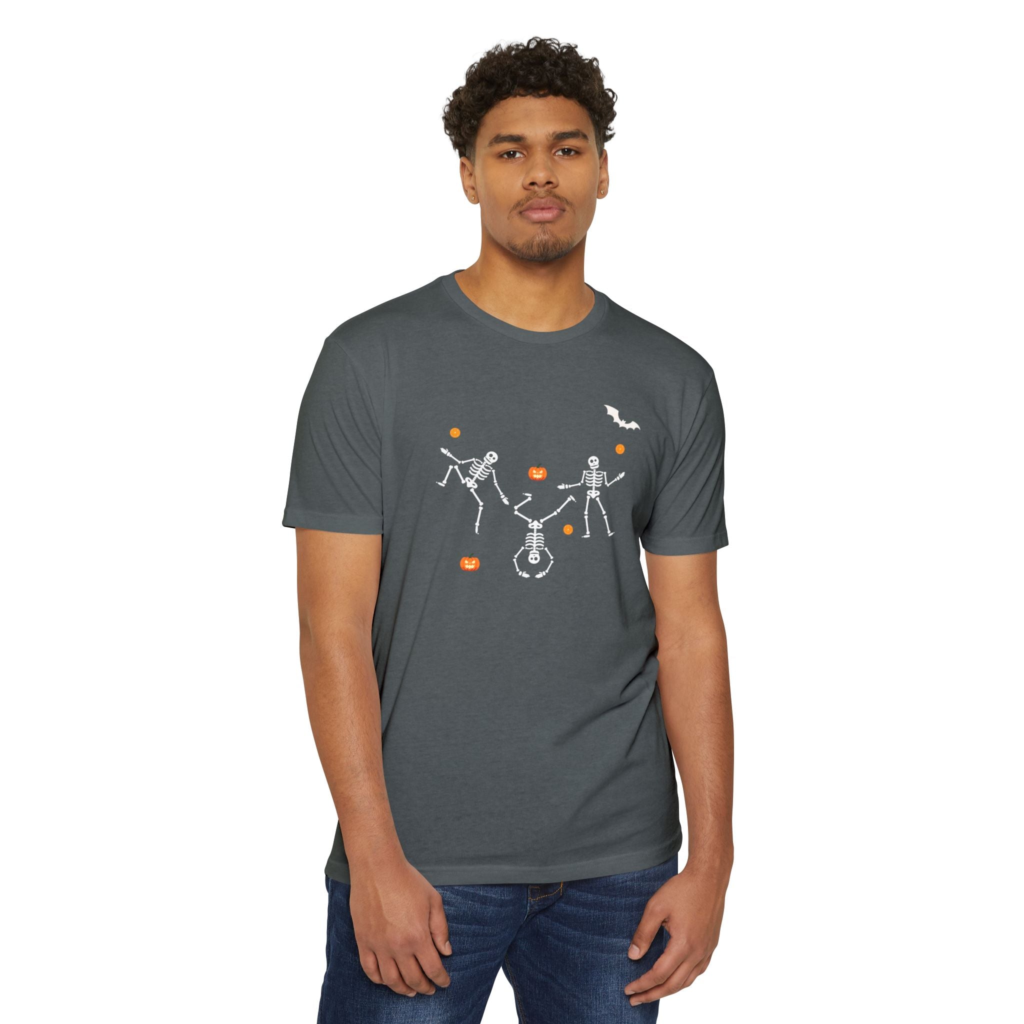 Halloween Skeleton T-Shirt, Unisex Spooky Shirt, Fun Halloween Apparel, Casual Fall Fashion, Halloween Costume Top, Skeleton Design Tee