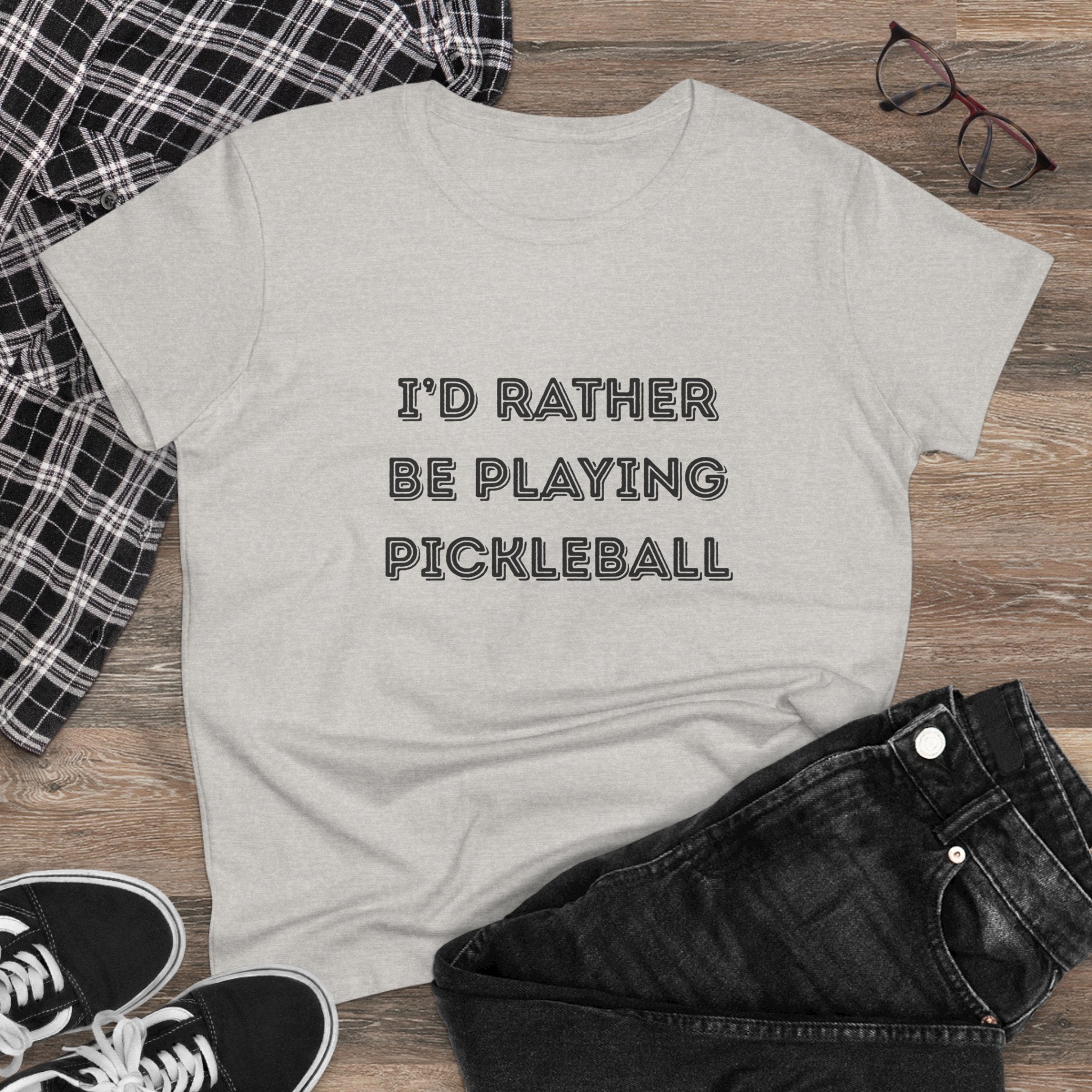 I'd Rather Be Playing Pickleball Women's Midweight Cotton Shirt