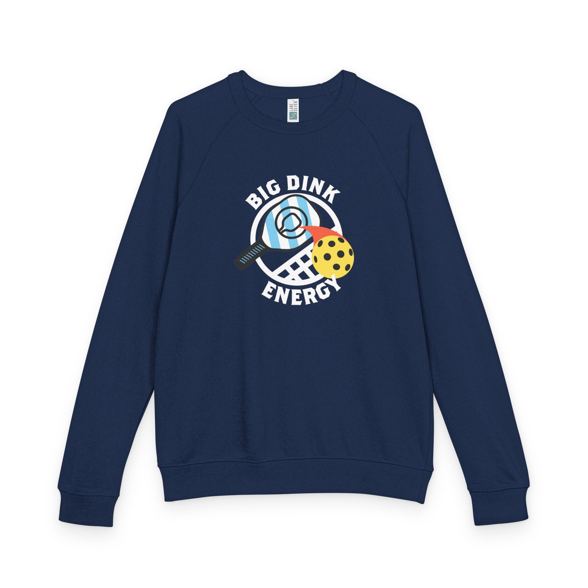 Big Dink Energy™ Pickleball Crewneck – Carolina Blue Paddle Graphic | Unisex French Terry Sweatshirt
